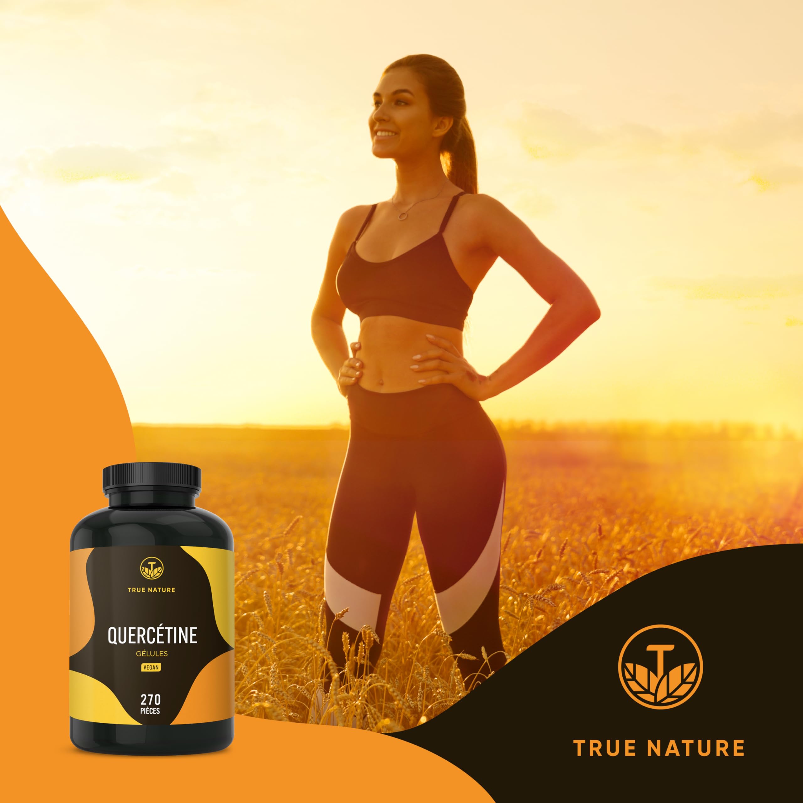 Quercetine 900mg - Antioxydant, Anti-Inflammatoire & Anti-Allergique - 270 Gélules - Extrait de Fleur de Sophora du Japon - Vegan - SANS: Additifs, Gluten & Lactose - TRUE NATURE