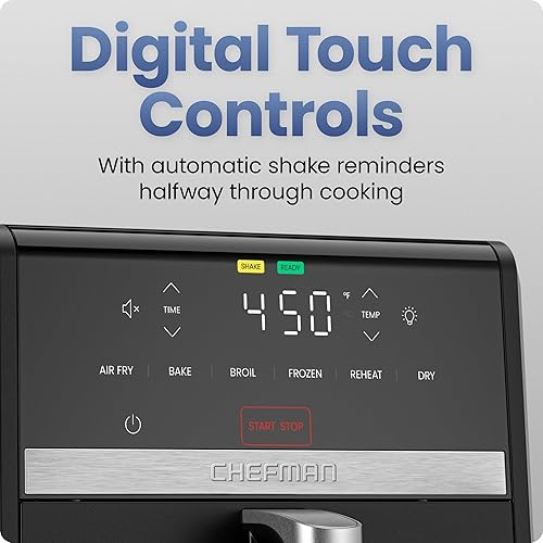 Miniatura 6 de Chefman Freidora de aire TurboFry 9-Qt, 6 en 1 de alta potencia de 232C para papas fritas, pollo y anillos de cebolla más crujientes, canasta XL con