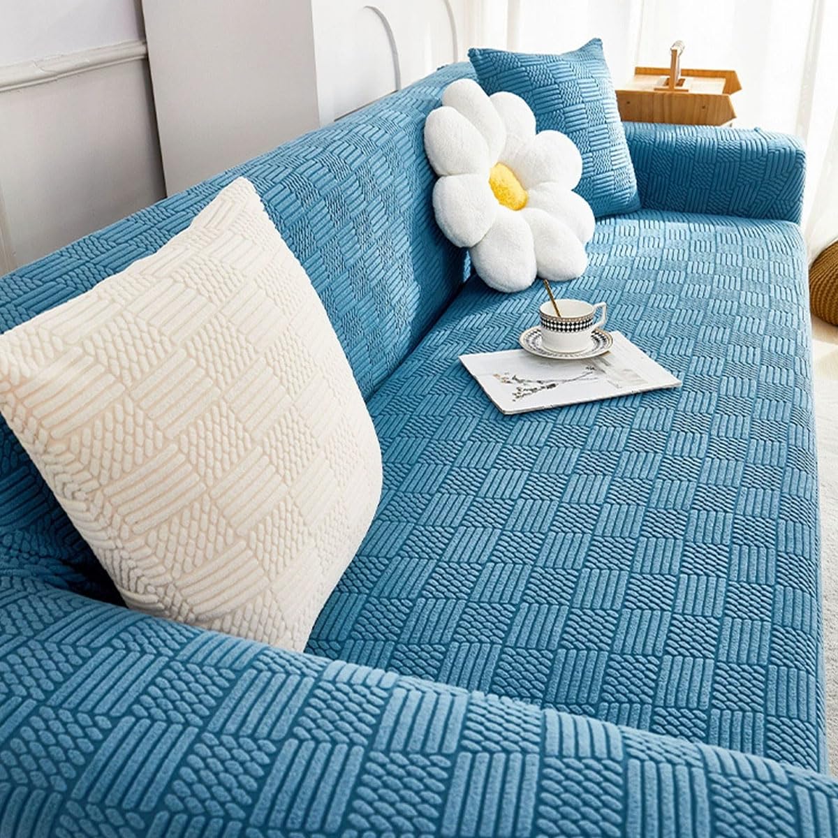 Sofa Cover Stretch 1 2 3 4 Seater Non Slip Couch Covers Anti Slip Thickened Sofa Slipcovers All-inclusive Sofa Slipcover Polyester Spandex Furniture Protector(Size:2 Seater (145-185cm),Color:E)