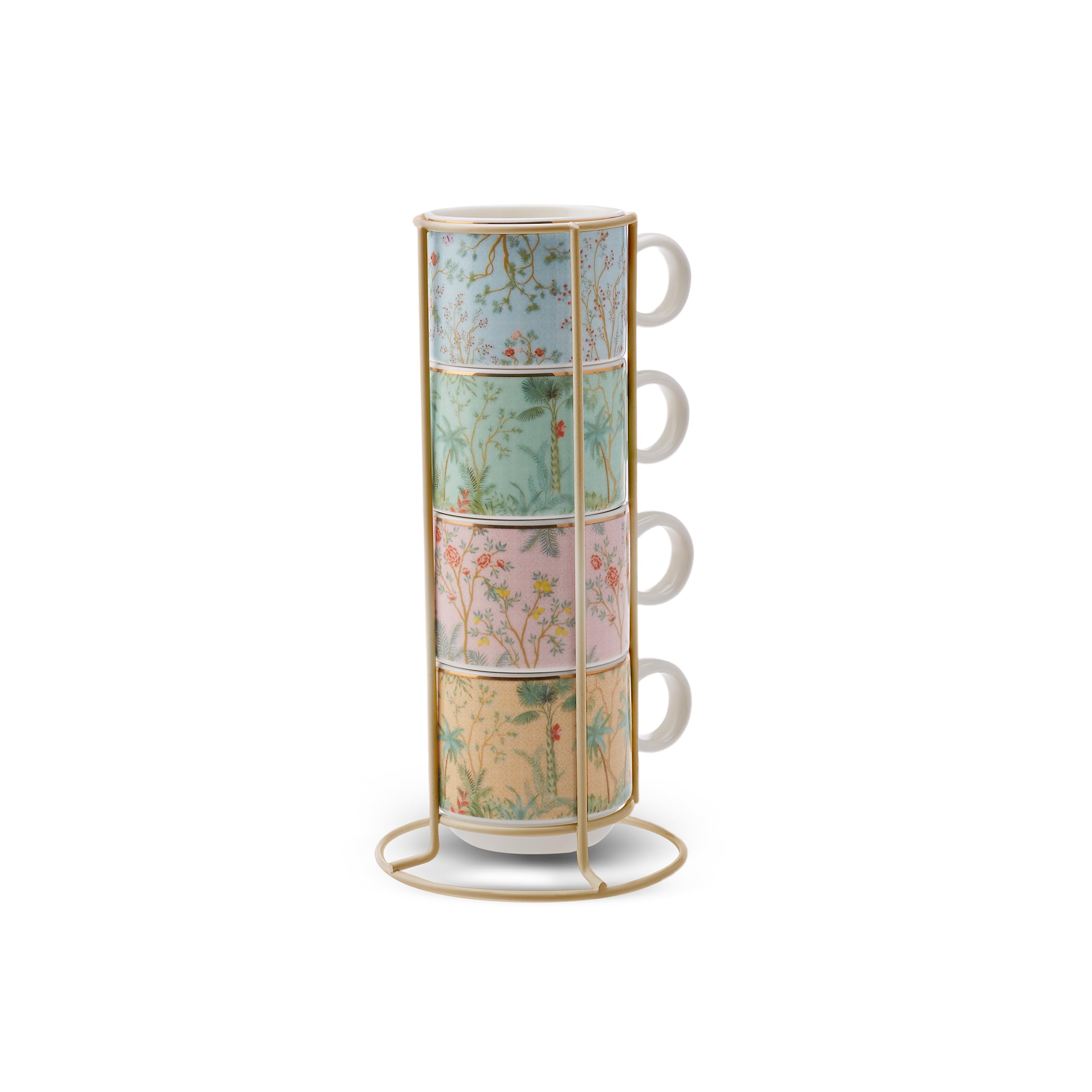 KARACA LAVİNYA 4'LÜ STANDLI MUG/ÇAY FİNCANI