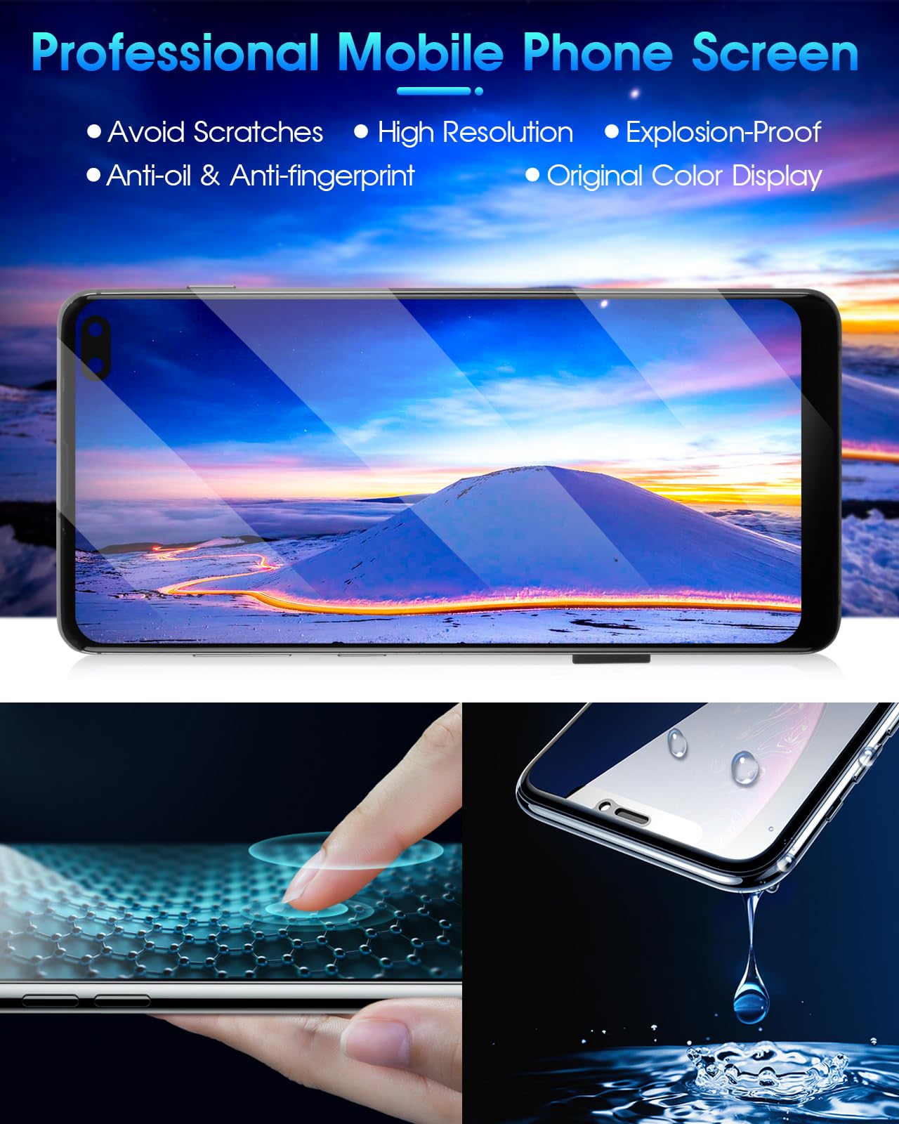 ARSSLY Pantalla LCD para Samsung Galaxy S10 Plus S10+ G975F G975U G975A 6,4"" LCD Pantalla Táctil Asamblea Reemplazo Pantalla de Cristal Digitalizador con Herramientas (Negro con Marco)