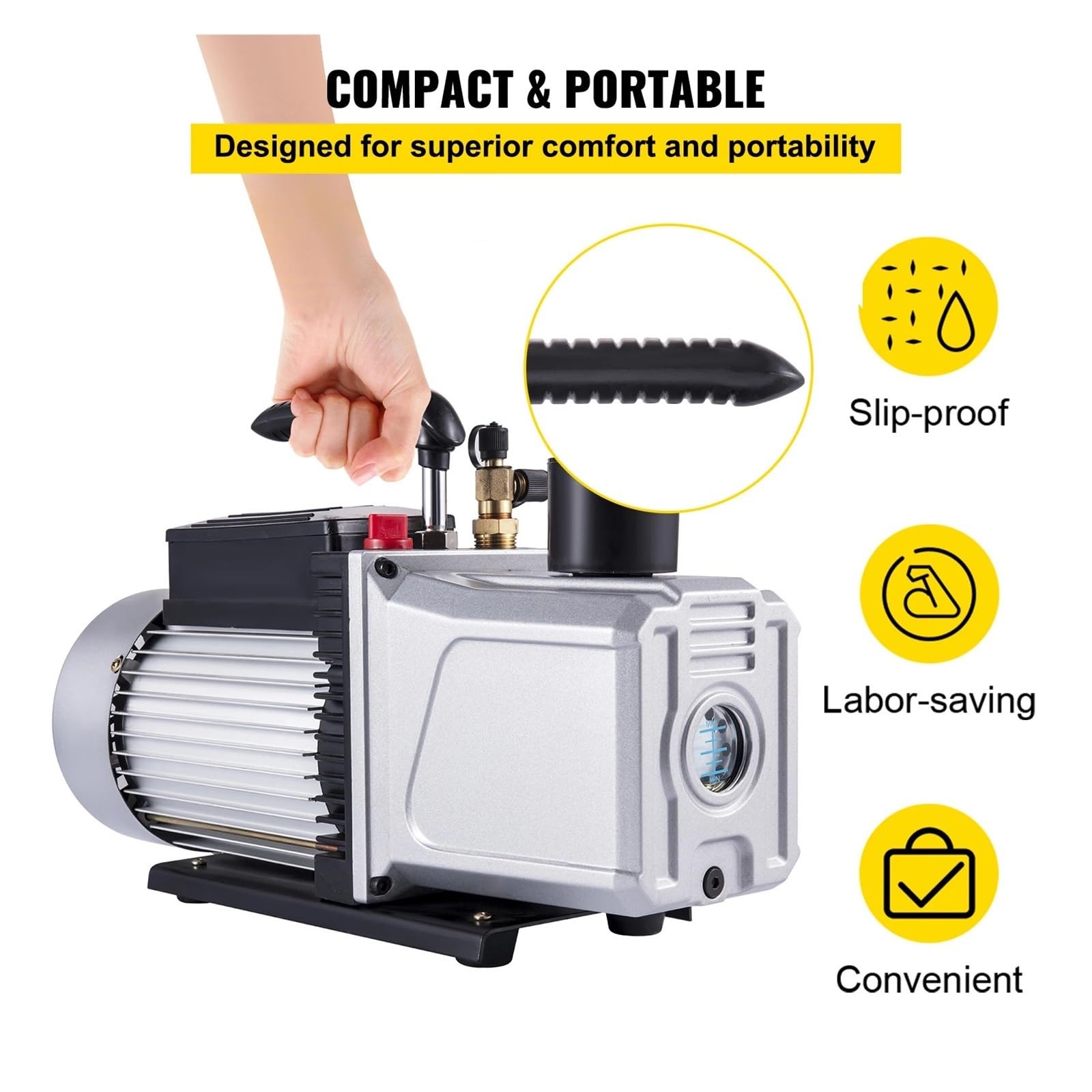 Vakuumpumpe, einstufige Klimaanlagen-Vakuumpumpe | 12CFM 1 HP 110V 5PA Ultimativ for den Vakuumevakuierungseinsatz
