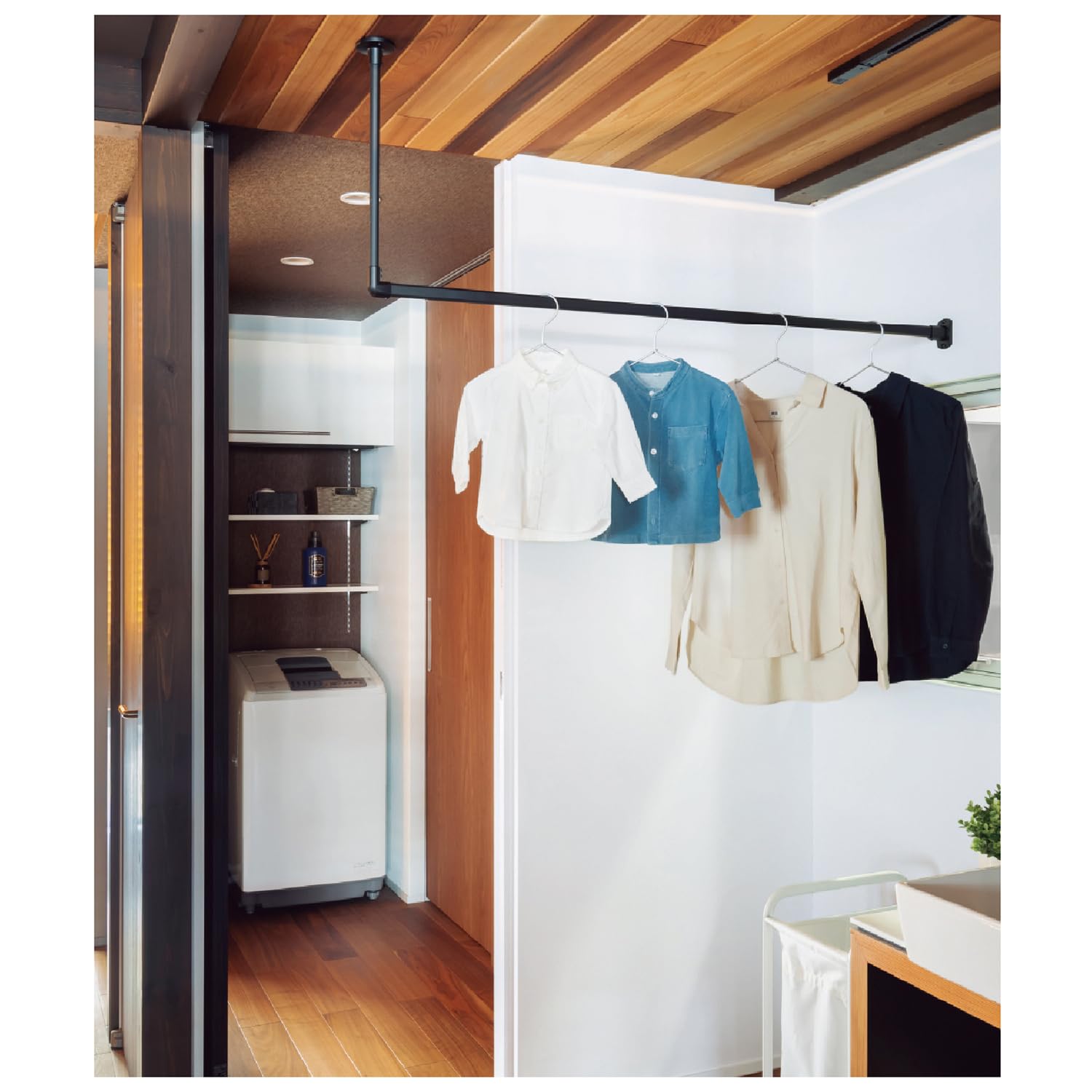 Amazon | TOSO ハンギングバー 天井付 Lタイプセット ブラック W1400mm