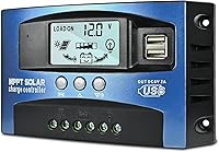 Vista 9 de Controlador de carga solar de 30A [Actualizado], regulador inteligente de batería de panel solar negro con puerto USB dual 12V/24V PWM, parámetro