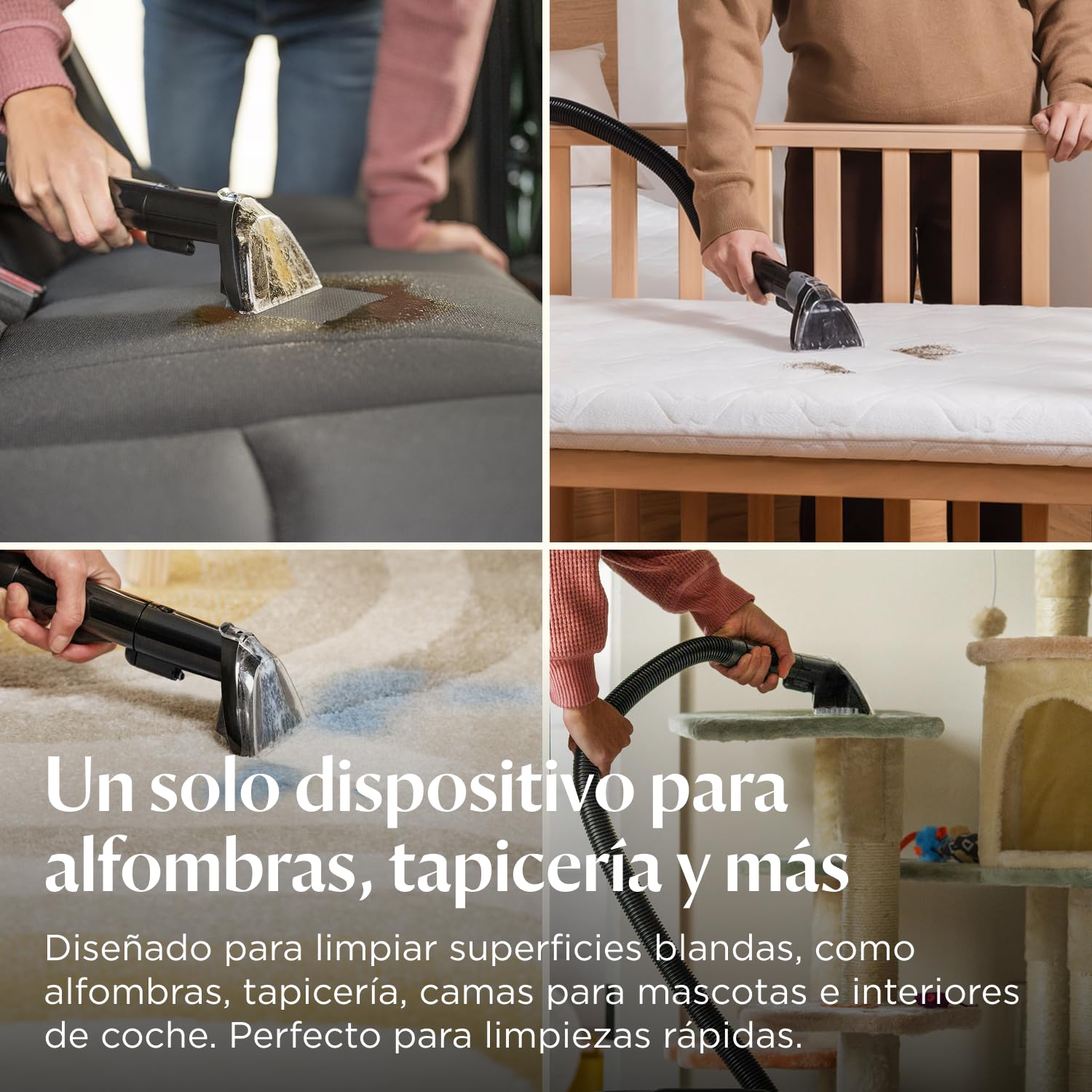 BISSELL SpotClean C5, Aspiradora de Agua Tapicería, Lava Aspiradora Ligera con Sistema Triple Action, Limpiador de Liquidos para Alfombras, Tapicería, Sofá, Auto & Más, Motor Potente de 400W, 3861N