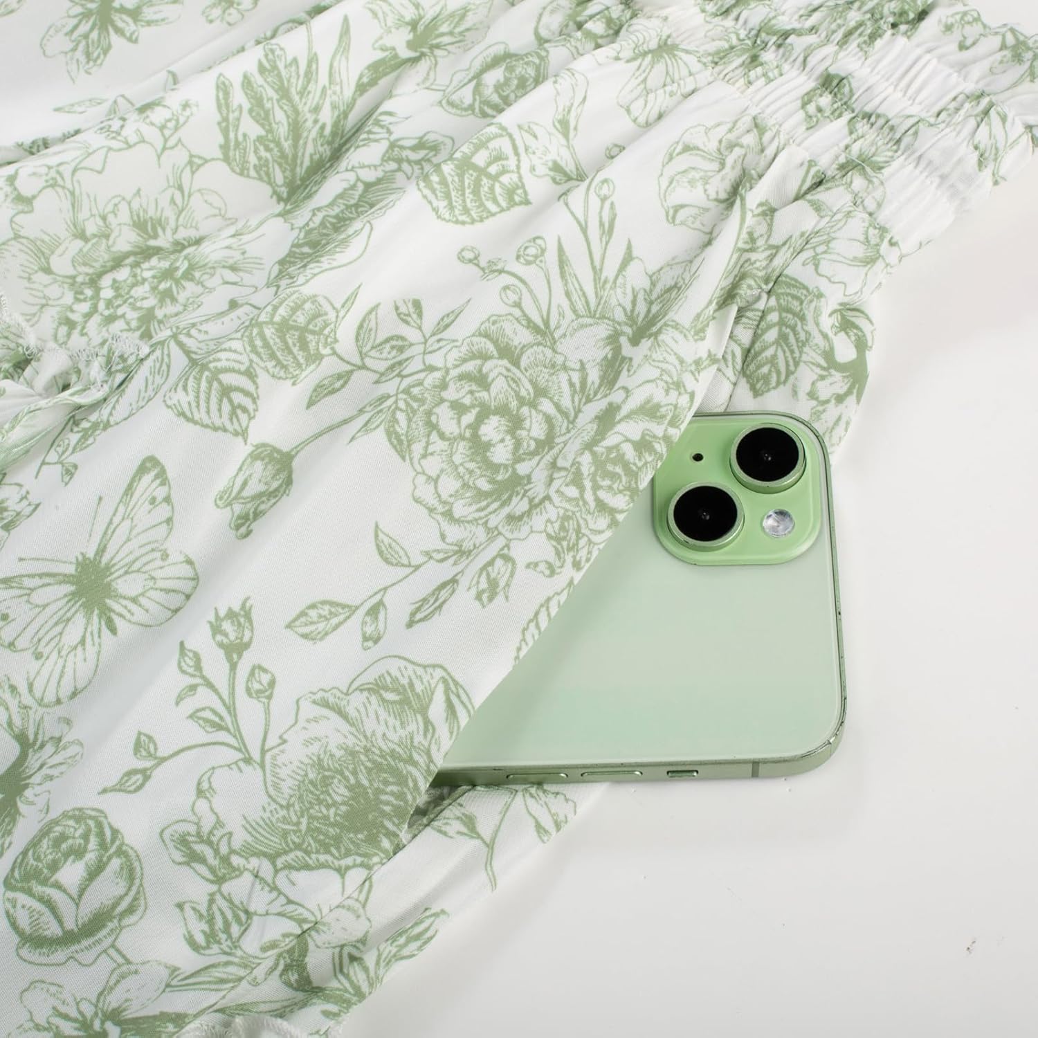 Scarlet Darkness Women Floral Print Boho Skirt Elastic High Waist Long Maxi Skirts with Pockets - Image 3