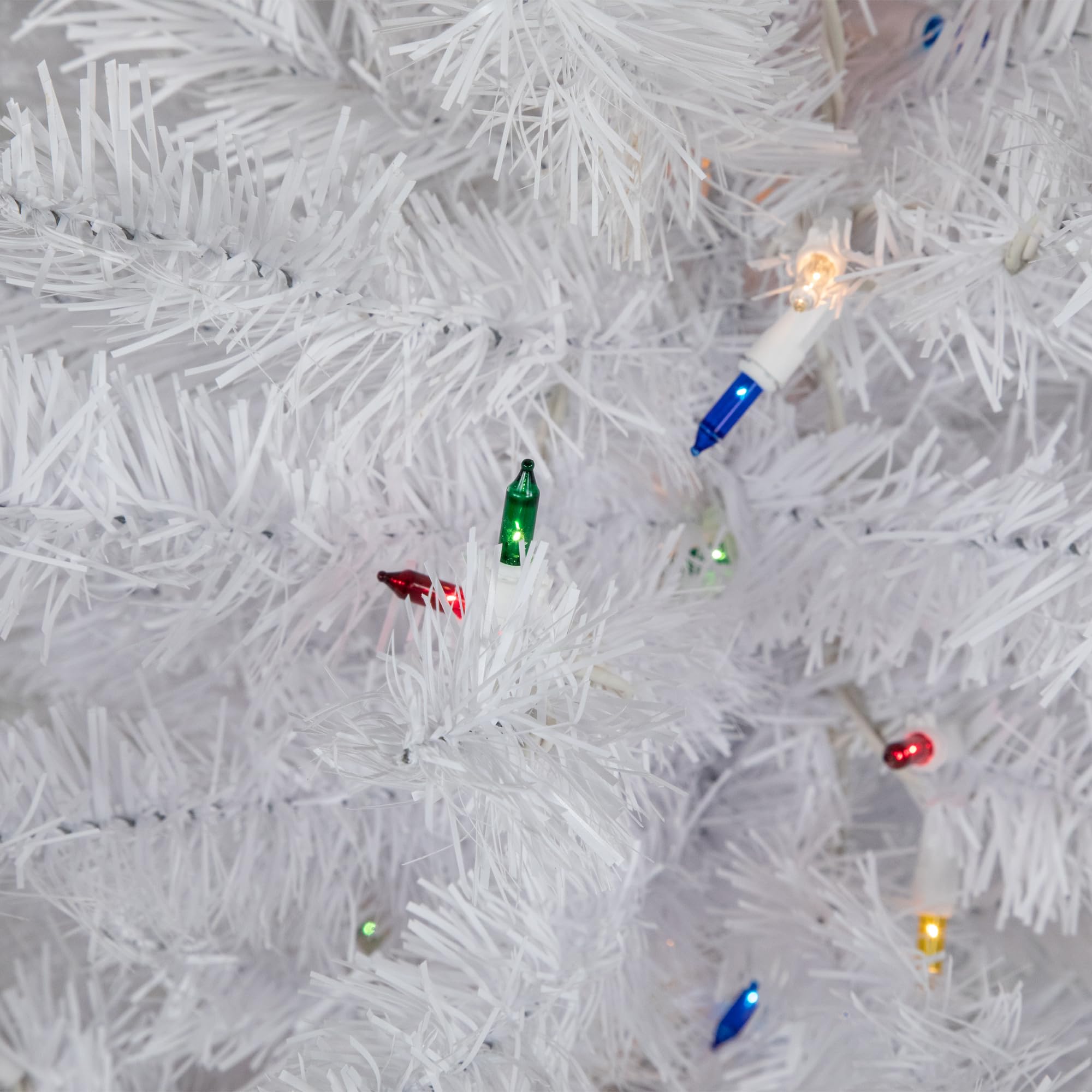 Amazon.com: Pre-Lit Medium Snow White Artificial Christmas Tree 