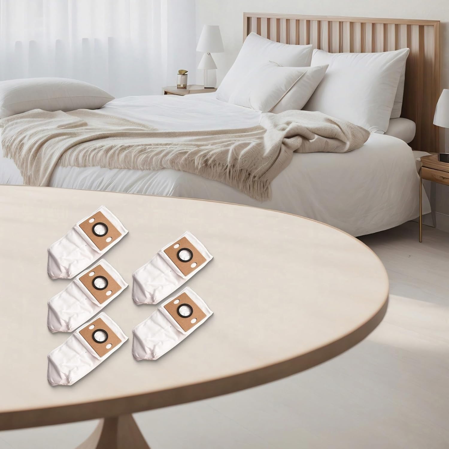 5PCS Vacuum Dust Bags Replacement Dust Bags，For ILIFE V9 Pro Self Emptying Robot Vacuum Cleaner,These bags effectively capture 99.99% of dirt