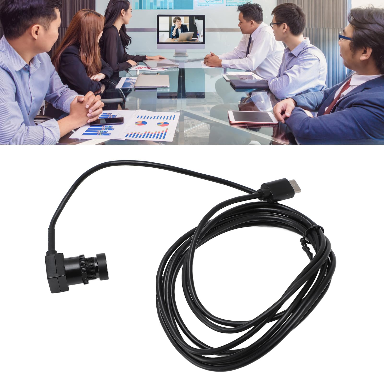 Webcam con schermo centrale USB per contatto oculare Plug And Play Messa a fuoco fissa Webcam con schermo centrale da 2 MP Microfono incorporato per PC portatile  30