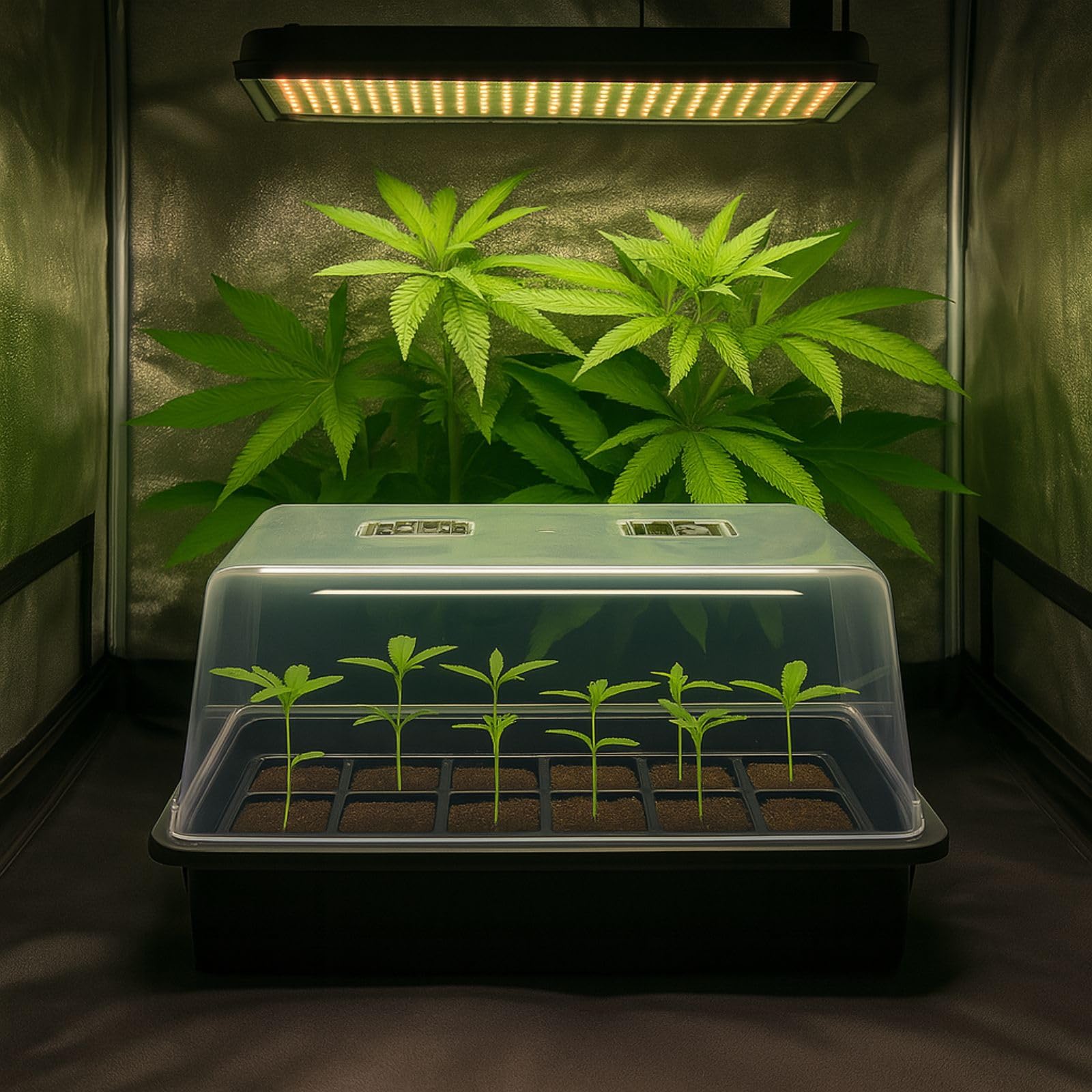 Weedness Premium Zestaw do cięcia i wzrostu - Akcesoria do mini szklarni dla pomidorów do uprawy wewnętrznej i zewnętrznej na balkonie wczesne siewki.