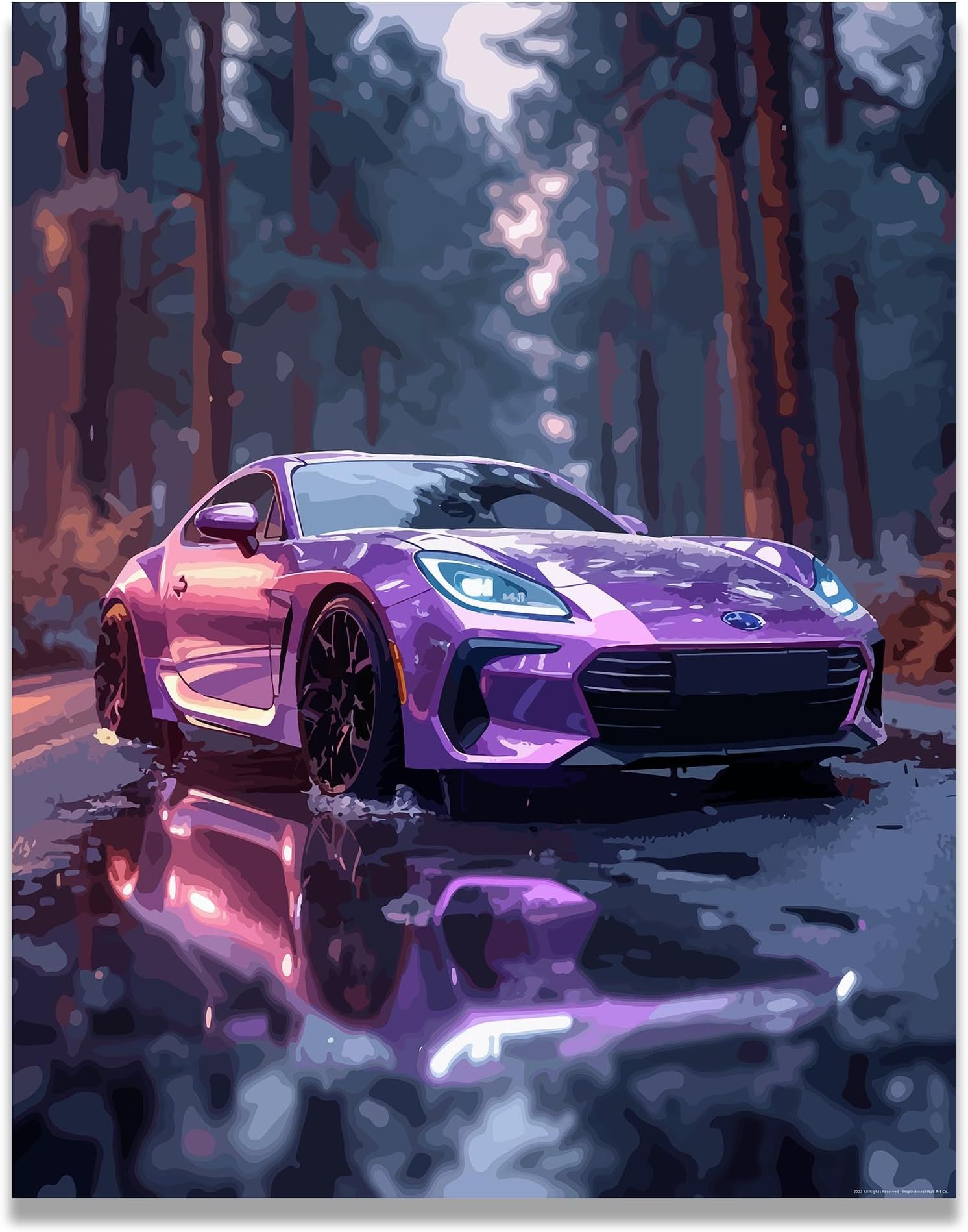 Inspirational Wall Art Co. - High-speed | Subaru BRZ Car Poster - Car Posters for Boys Room - Car Wall Decor - Car Room Decor - Car Posters for Men | 11x14 Inches Unframed