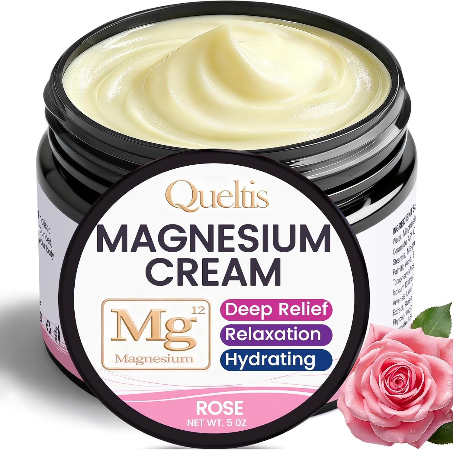 Magnesium Cream, Magnesium Lotion for Sleep, Pain & Leg Cramps, Topical Magnesium Chloride Cream for Muscle Relaxation, Calm, Moisturizing - Skin-Friendly & Safe for Kids & Adults (Lavender)
