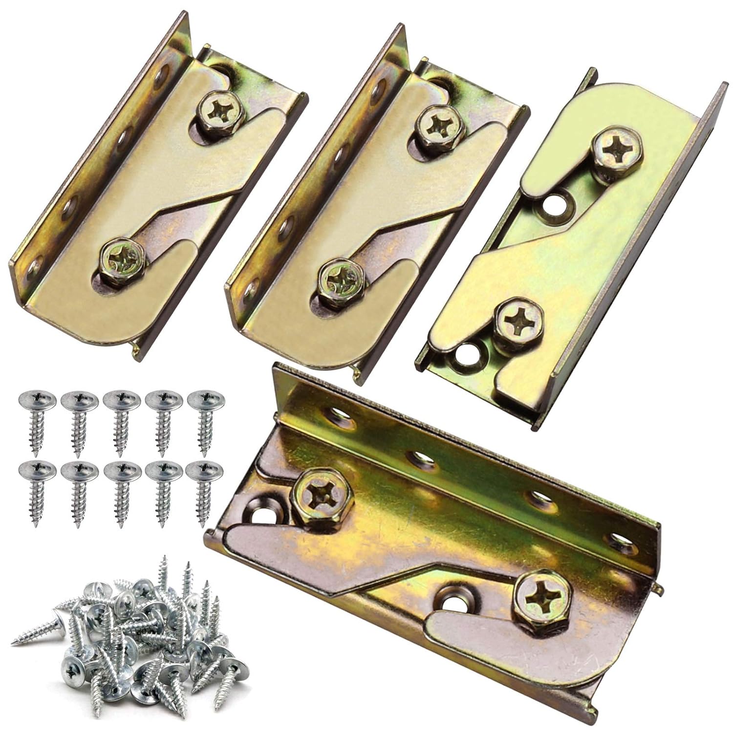 4 Pack Bed Rail Brackets with Screw Bed Rail Fittings Heavy Duty Non