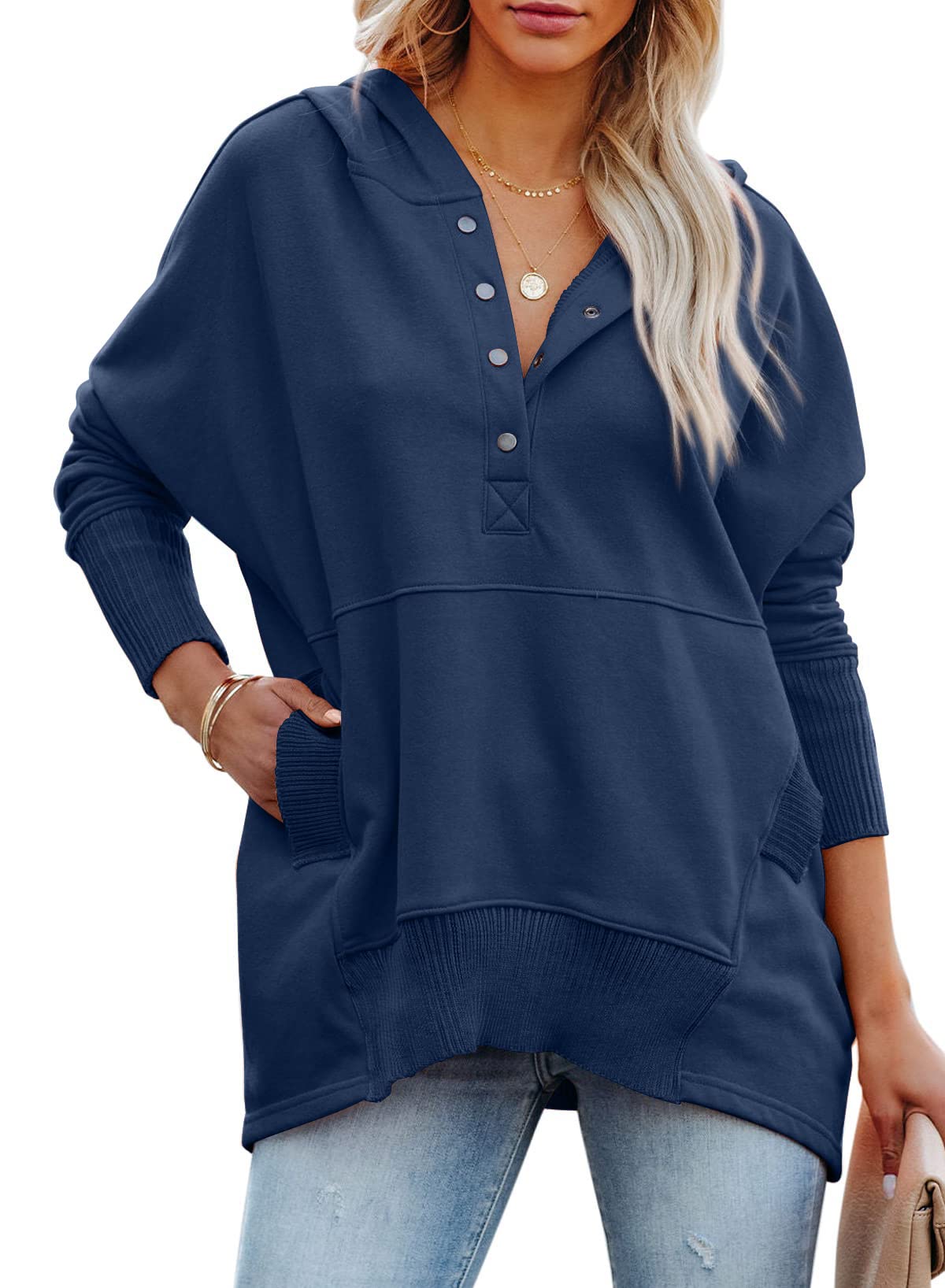 PRETTYGARDEN Women's Casual Long Sleeve Sweatshirt Half Zip Pullover Tops