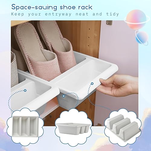 Miniatura 4 de Zapatero pequeño, organizador de zapatos para niños de 4 piezas, pequeño almacenamiento de zapatos para niños pequeños, pequeño organizador vertical