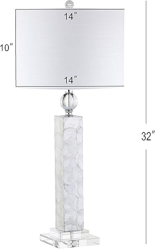 Miniatura 3 de JONATHAN Y JYL4006A-SET2 - Juego de 2 lámparas de mesa Bailey de 32 pulgadas, lámpara de mesa LED de concha marina, contemporánea, costera, mesita