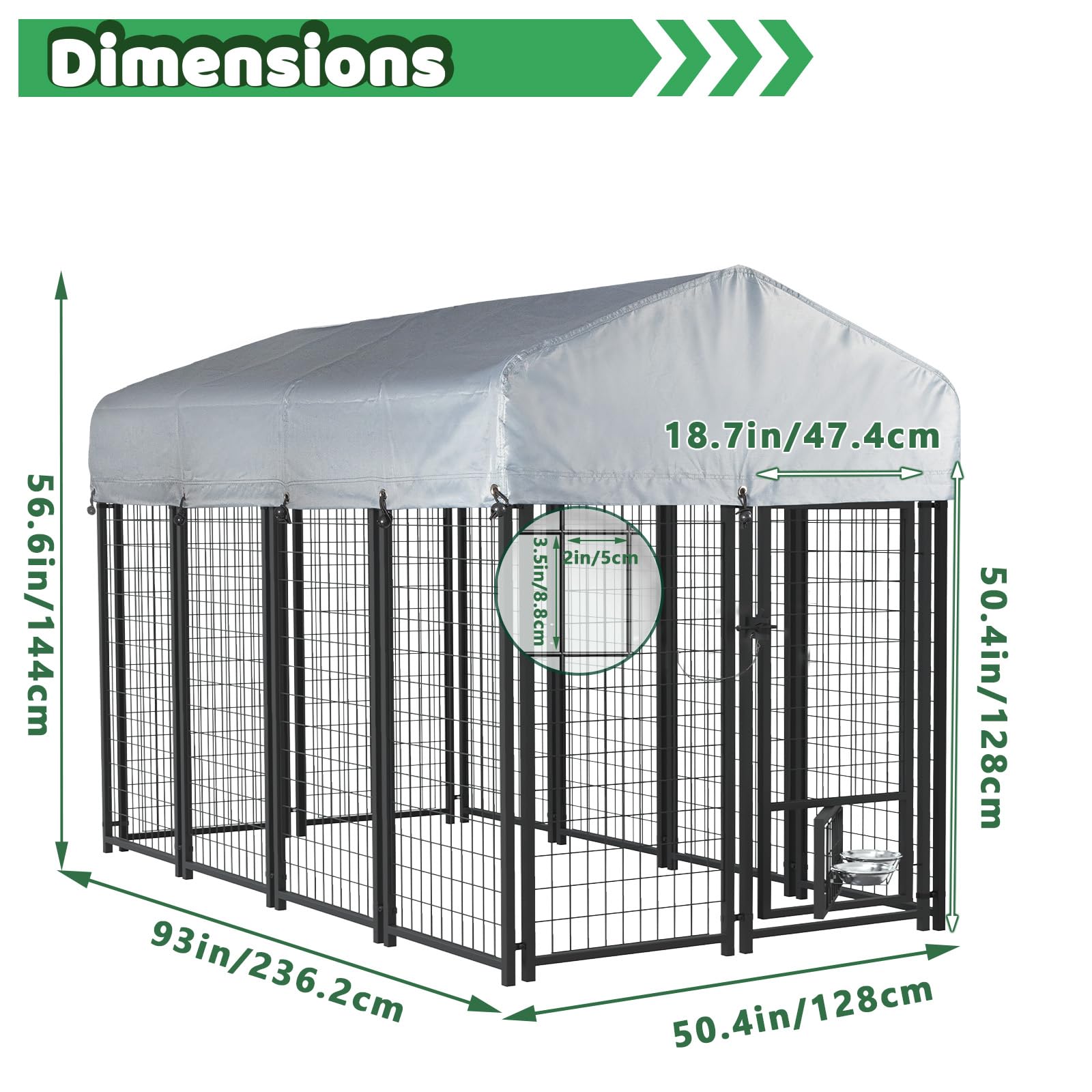 Paw Hut Dog Kennel LEMBERI 8x4x6 FT Outdoor Dog Kennel For Large