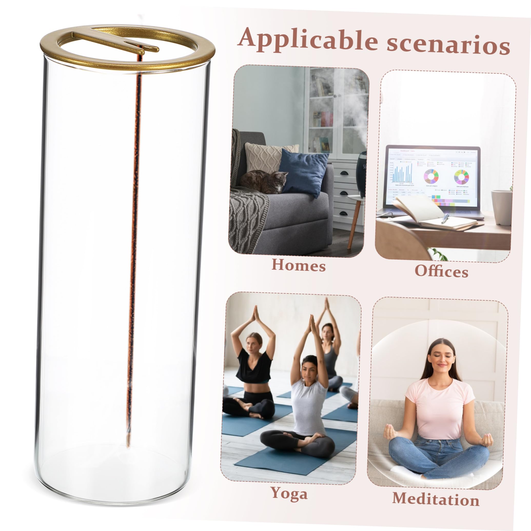 Porta Incienso al Revés de Vidrio Borosilicato 2 Piezas