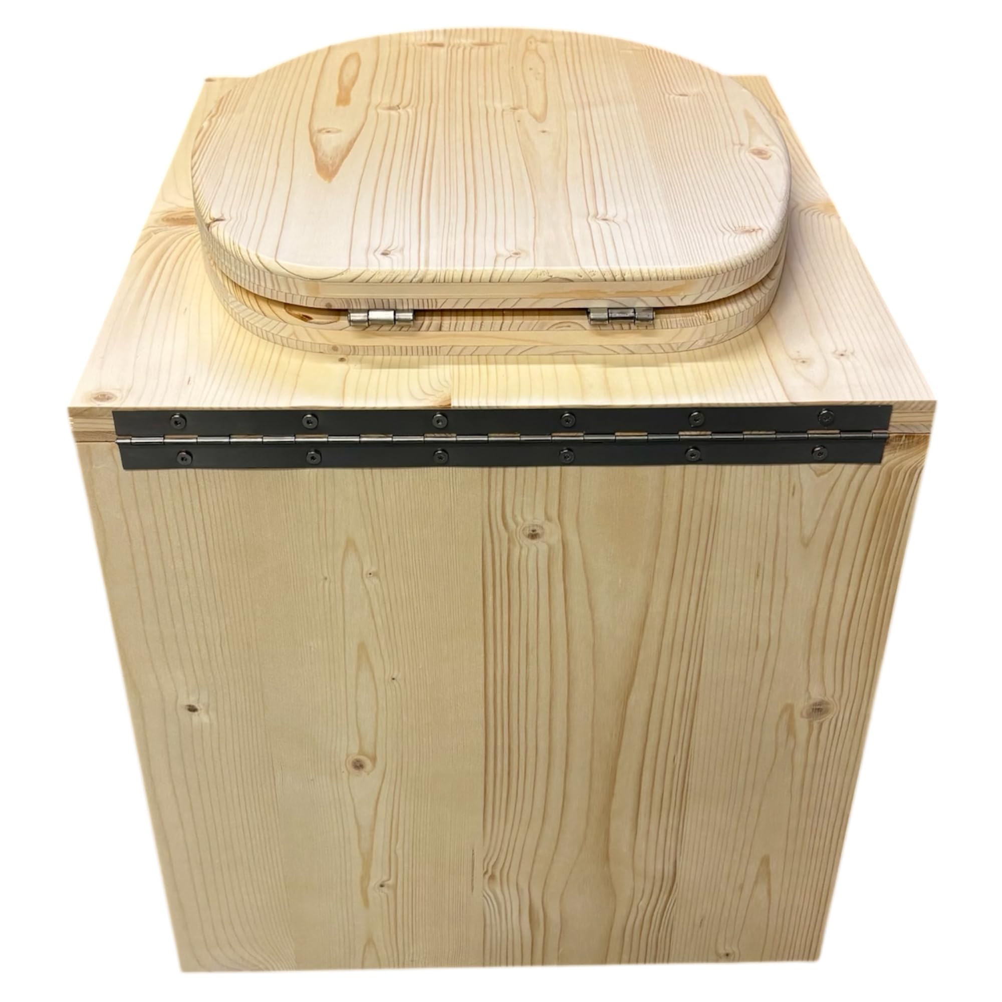 Générique Toilette seche ECO Plus en Bois avec bavette INOX et Seau Plastique - Fabrication Française Artisanale -