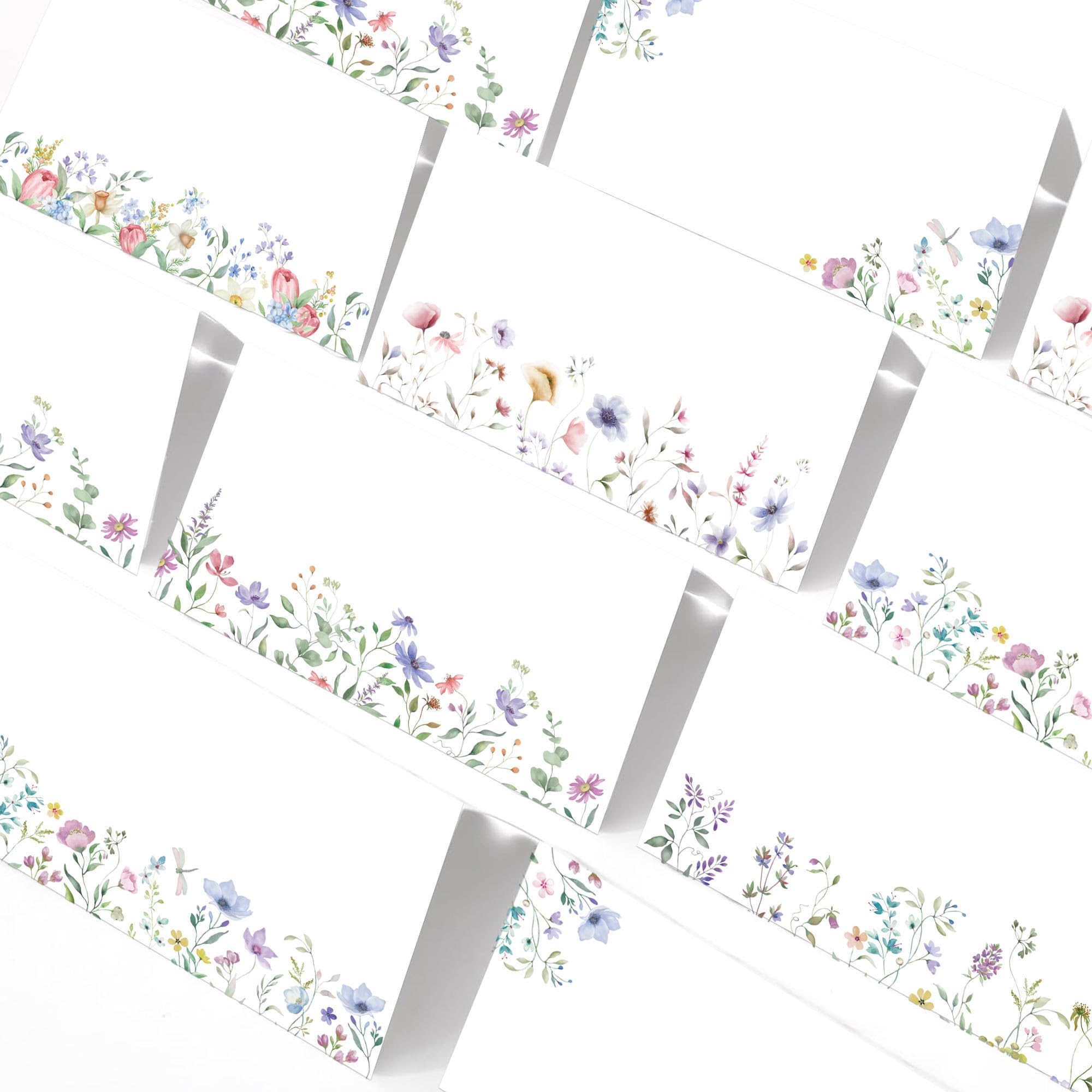 120pcs Wildflower Table Place Cards Tent Card Name Place Cards 2 x 3.5 Inches-Table Setting Name Card for Birthday Party Baby Shower Wedding