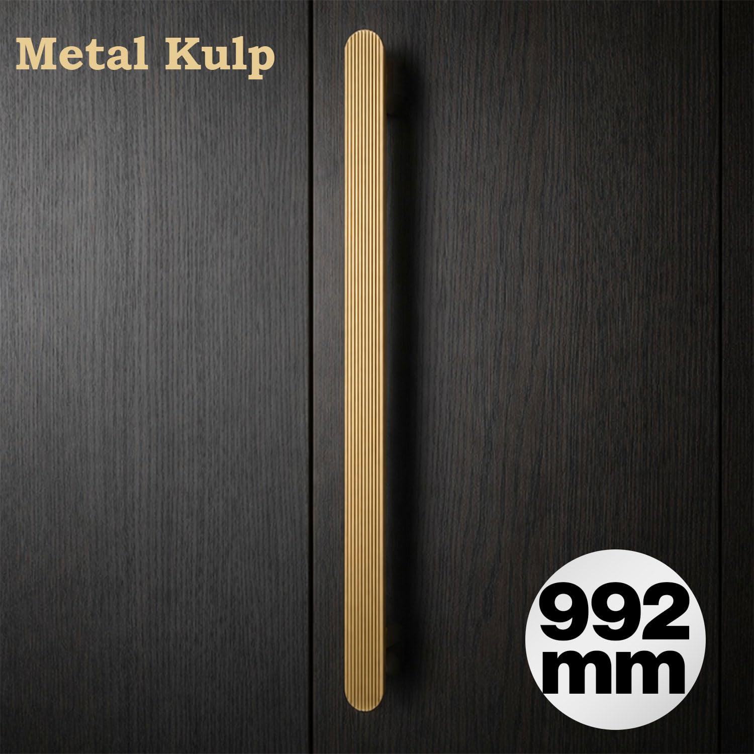 ANZER Altın Çizgili Uzun Çekmece Kulpu 992 mm Dolap Kulp Modern Dayanıklı Metal Şık Tasarım