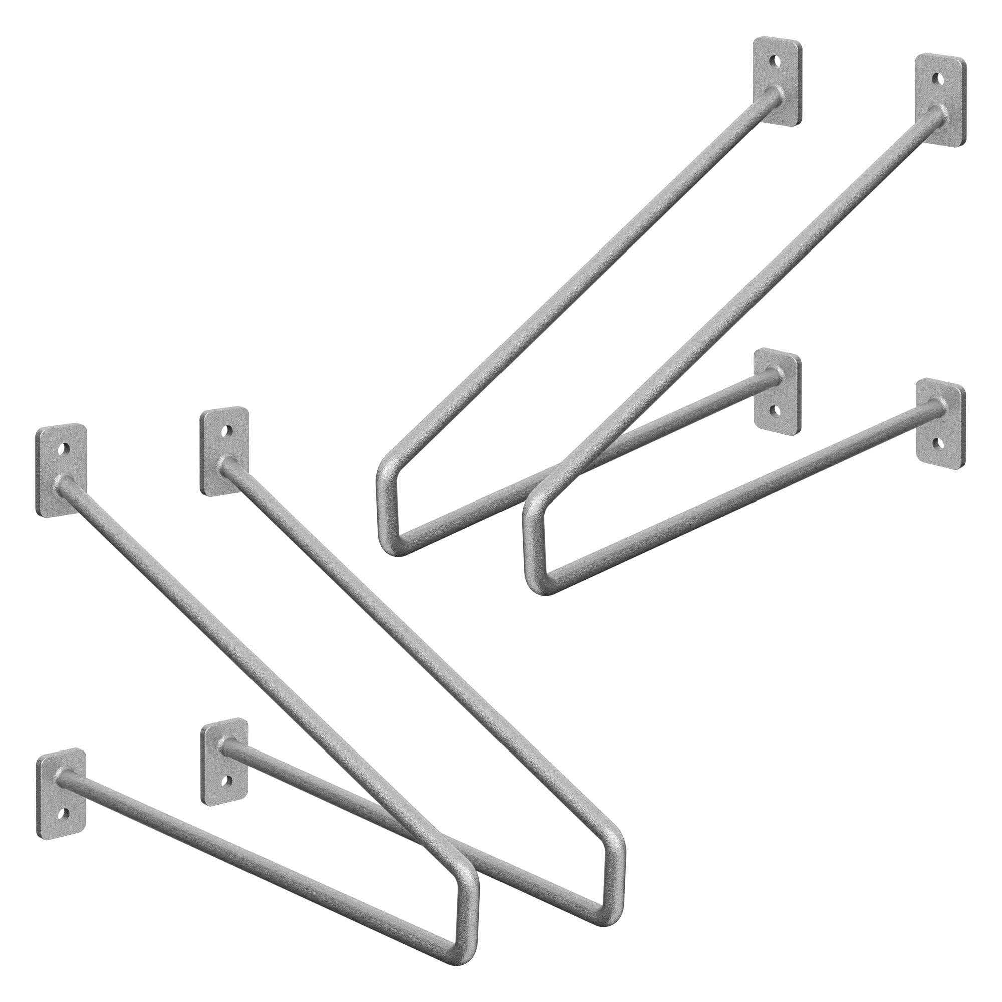 ML-Design 4 Stück Regalhalterung, 265 mm, Silber