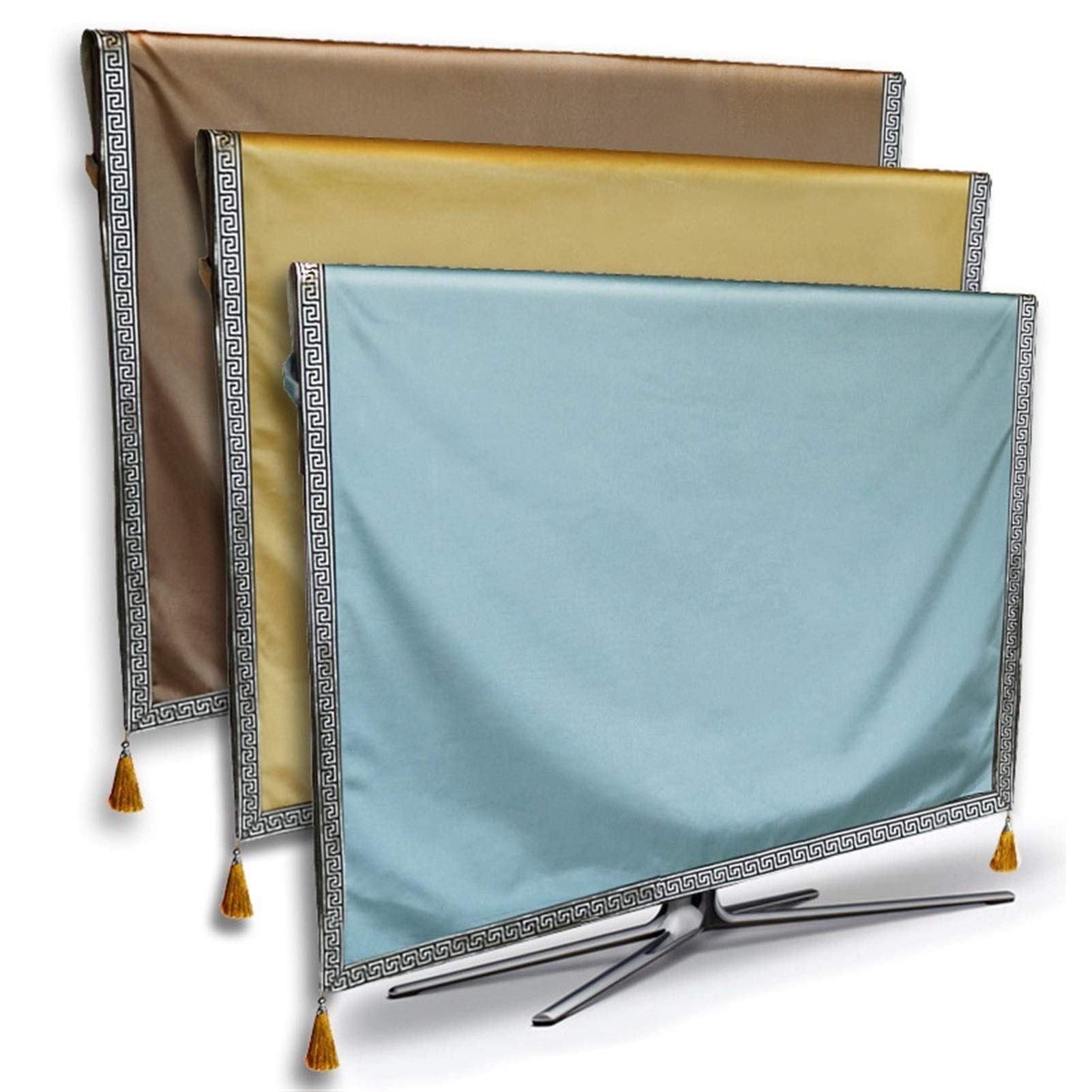 Funda de TV azul de 50 pulgadas, resistente a la intemperie y al polvo, cubierta antipolvo y camino de mesa, cojines elegantes para protección de mesa de comedor