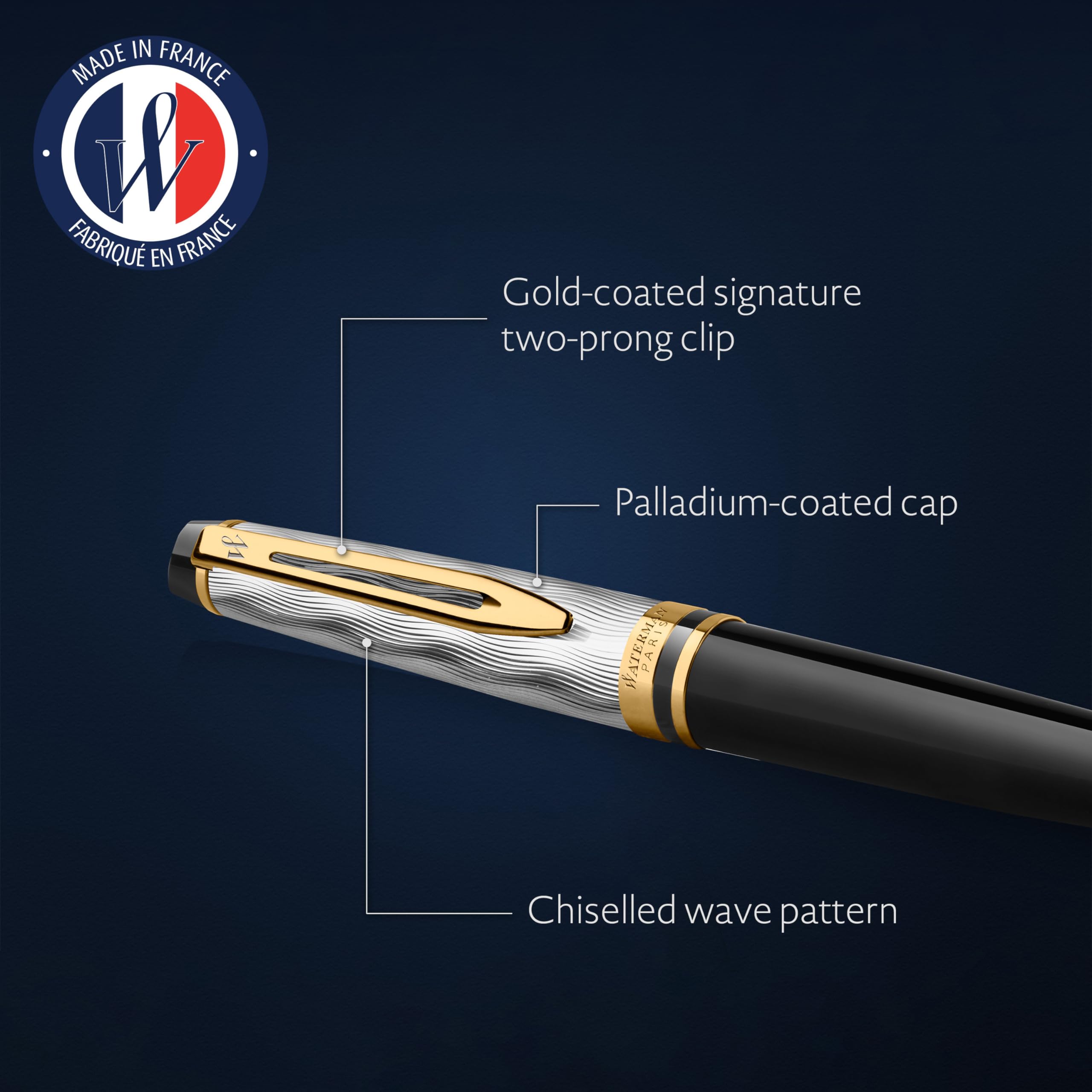 Amazon.com : Waterman Expert Ballpoint pen | Metal & Black Lacquer