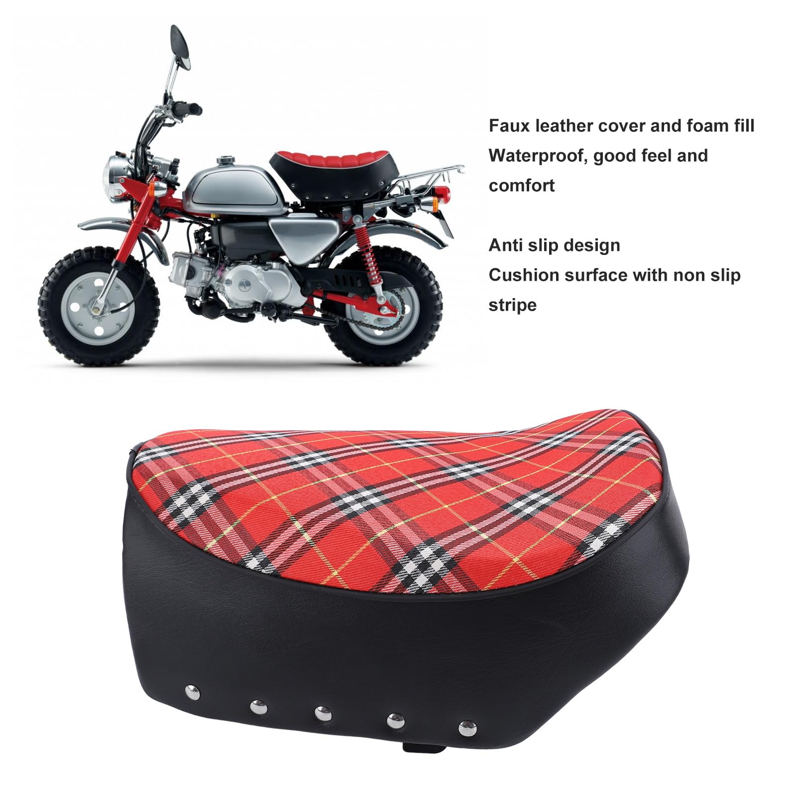 Amazon | ゴリラ シート チェックバイクシート 滑り止めPUレザー 固定