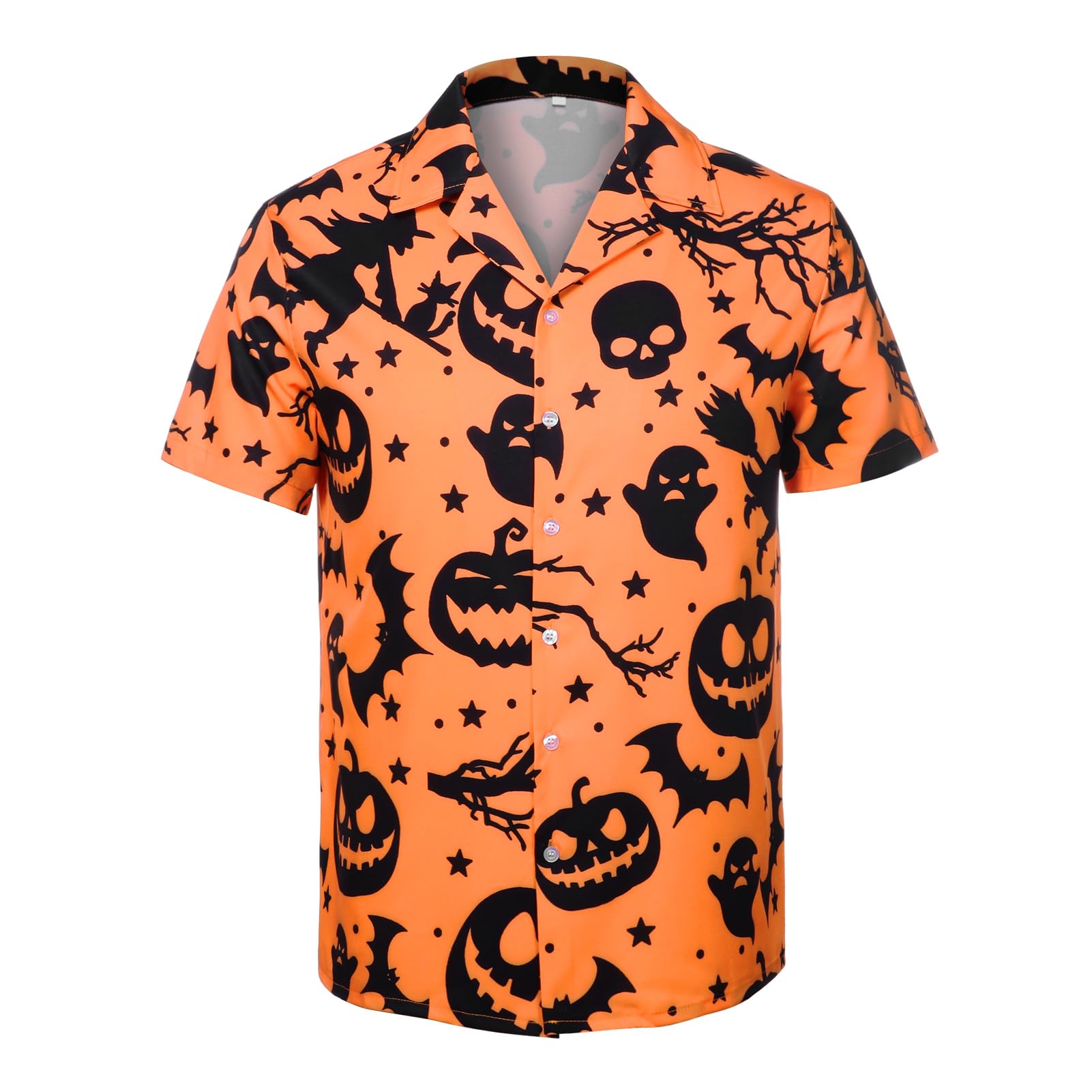 Suffolly Halloween Short Sleeve Shirt (UK, Alpha, XXL, Regular, Regular, Style A)