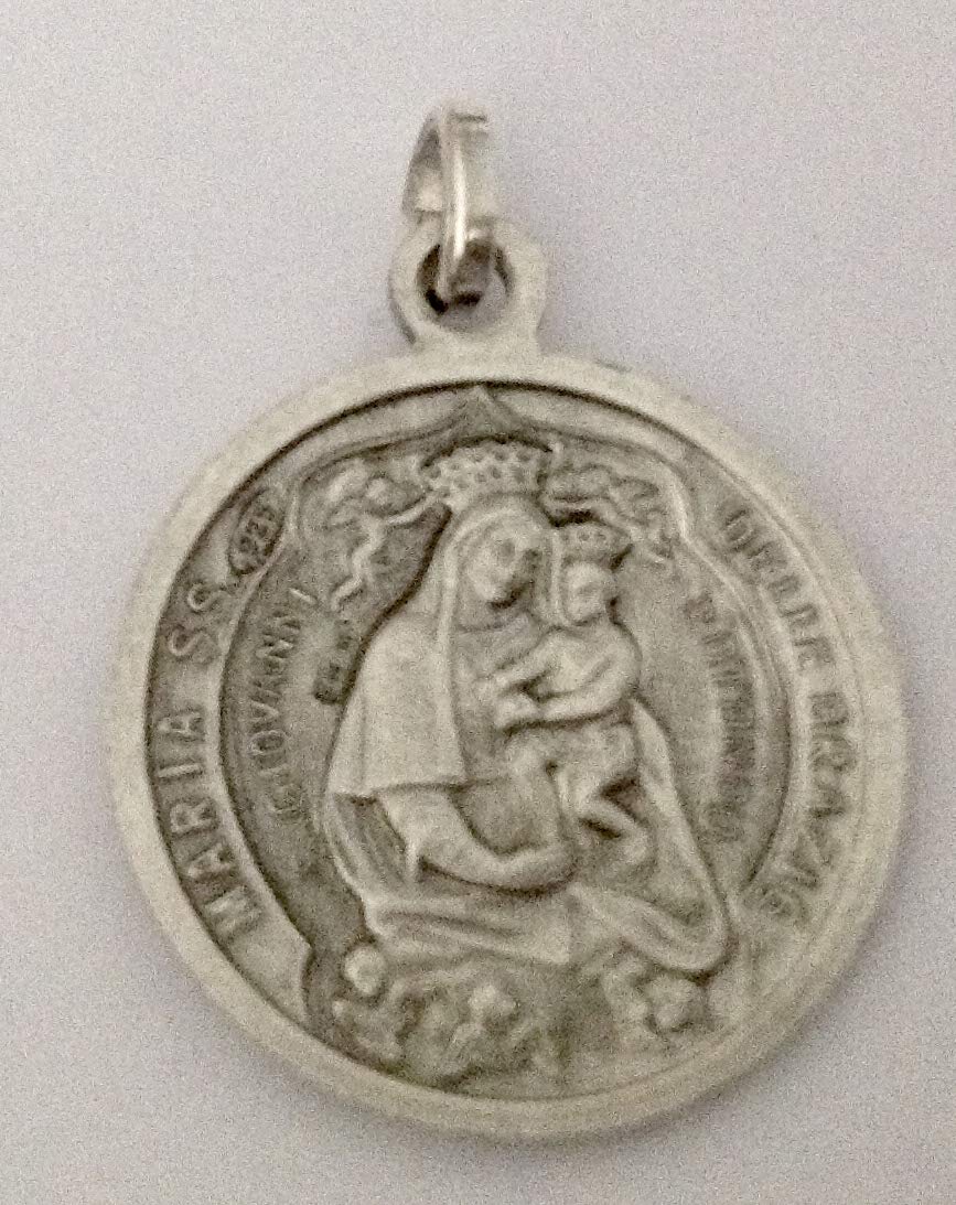 I G J Medalla de San Pío de Pietrelcina (Padre Pio) de Plata de Ley 925 - Fabricada en Relieve