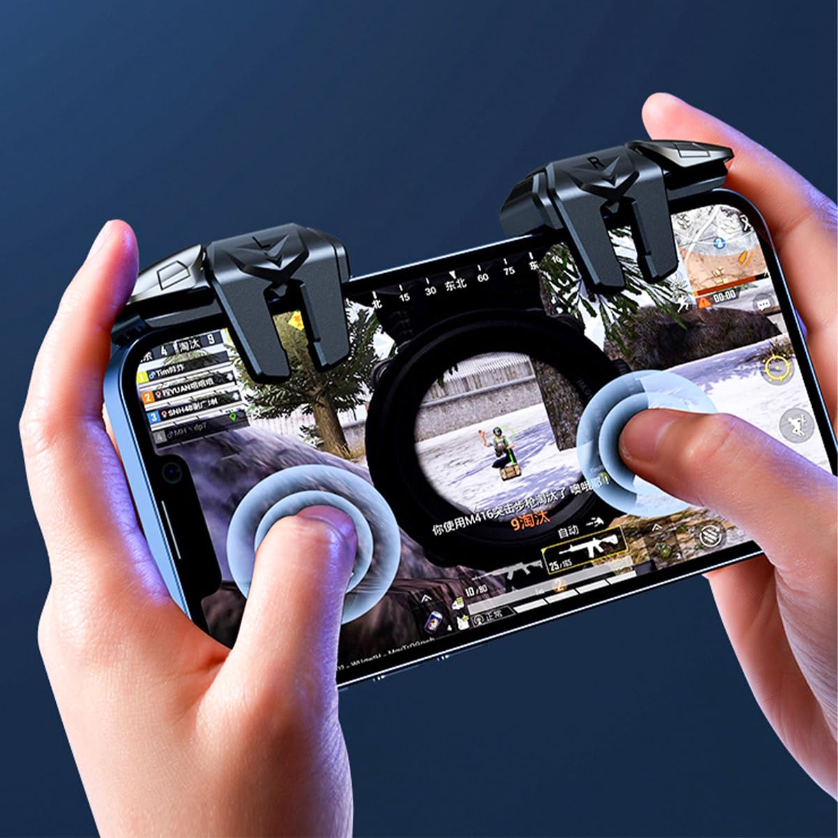 PUBG Mobile Controller 4 Triggers Phone Game Controller Compatible avec les téléphones portables Android iPhone iOS