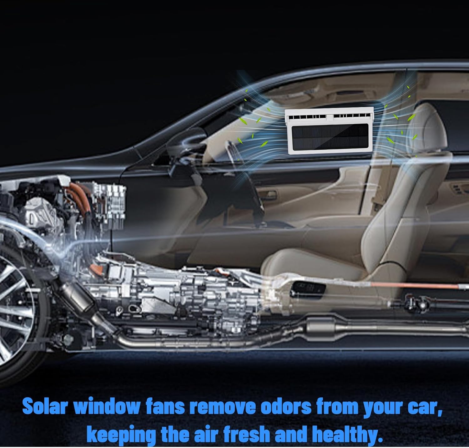 Plplaaoo Solar Powered Car Ventilator with Three Fans – 5000RPM Portable Car Air Vent Fan for Vehicle Cooling, Solar Window Exhaust Fan with 4W Panel, Quiet Energy Saving Fan for Auto, Truck, or RV