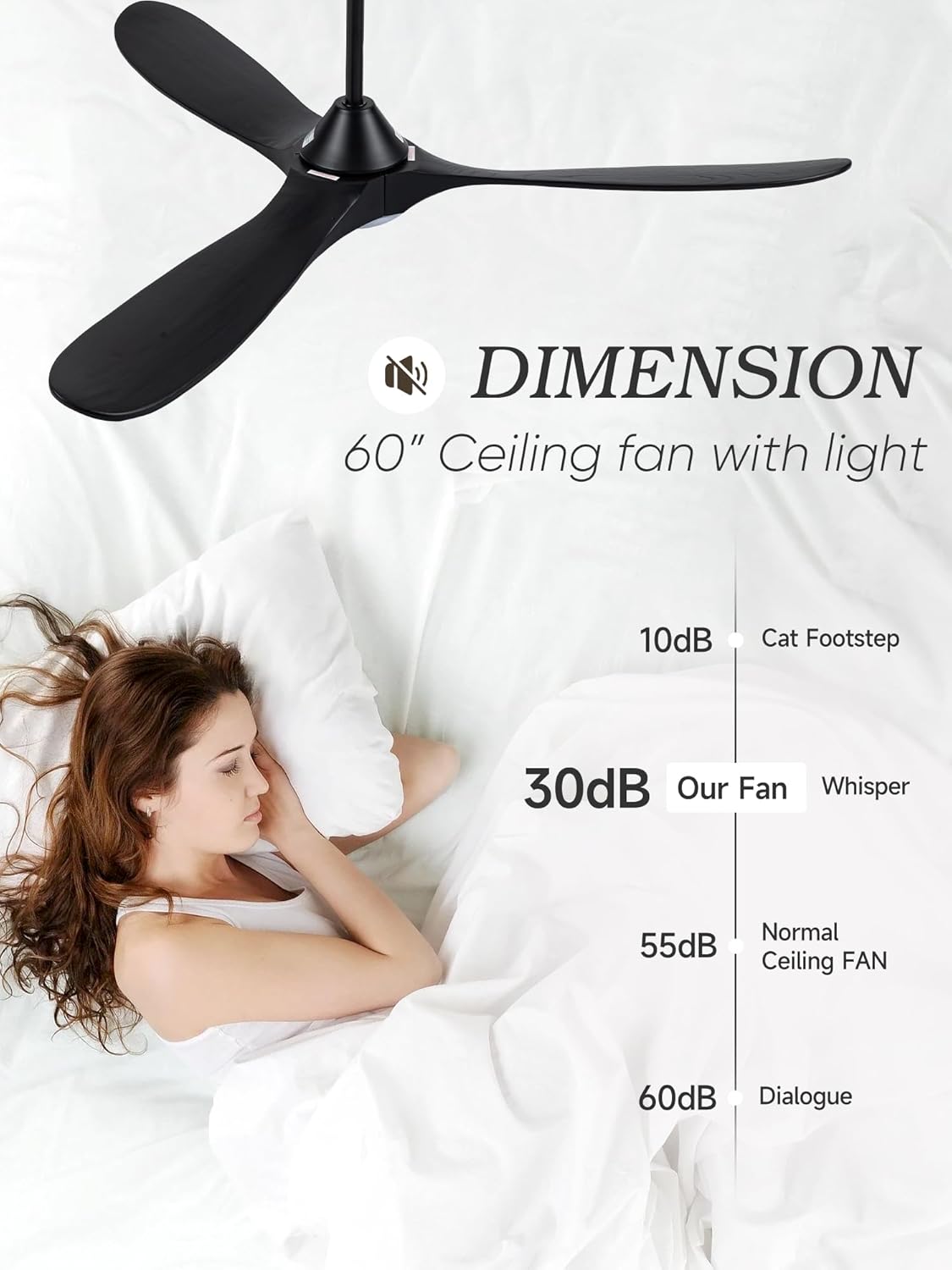 60 Inch Black Outdoor Ceiling Fan for Patios with Light, Modern 3 Blades Wood Ceiling Fan with Remote Reversible DC Motor, Indoor Outdoor Fan for Farmhouse Exterior Porch Gazebo