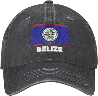 Lion Belize Flags Baseball Cap for Men Vintage Dad Hat Adjustable Denim Running Hat Black