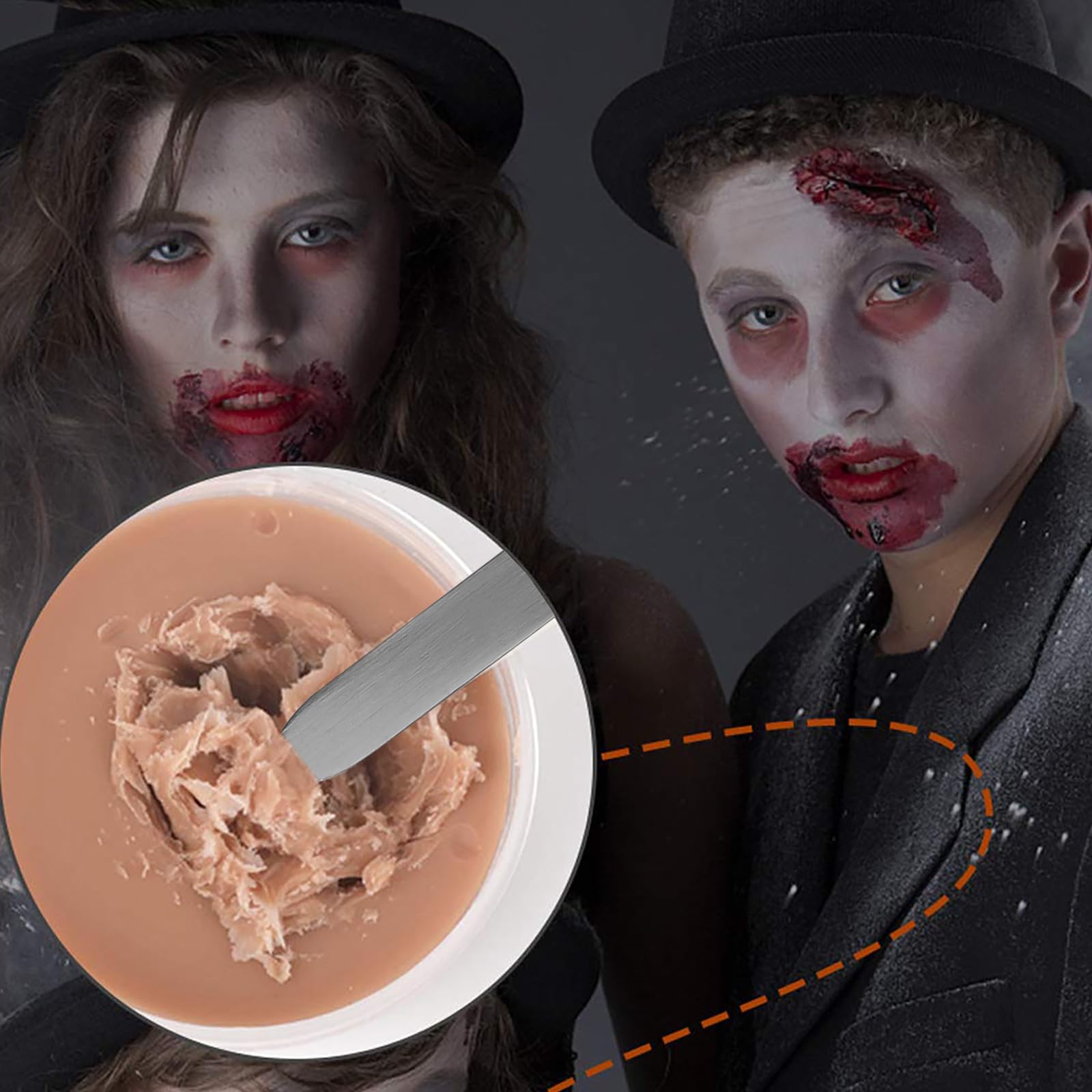 VALICLUD Kit de Maquillaje para Efectos de Cera para Cicatrices y Sangre de Costra Falsa Herramientas de Plástico y Acero Inoxidable Obsequios en Halloween y Festivales