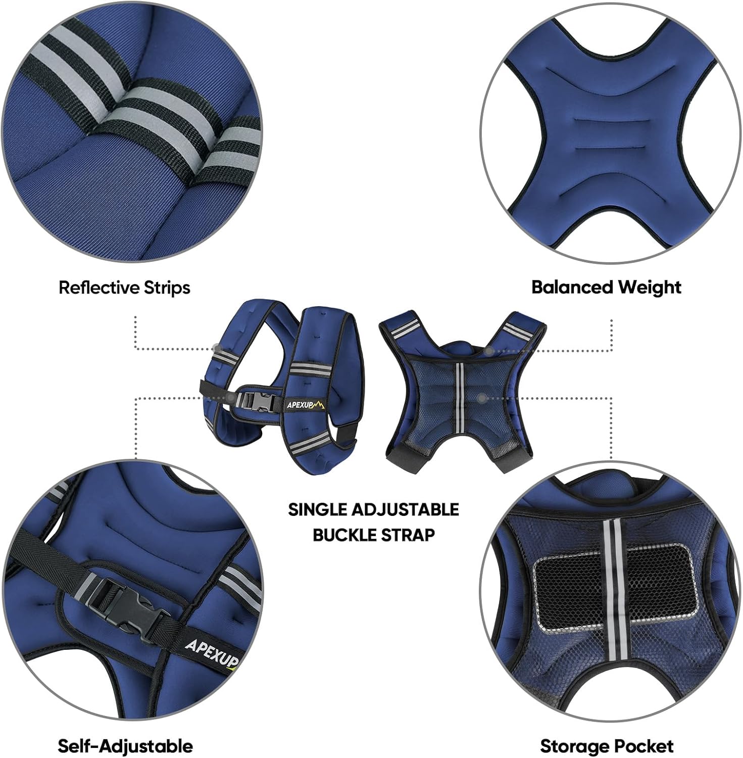 APEXUP Weighted Vest Men Women, Weight Vest for Women Workout Equipment for Strength Training Running