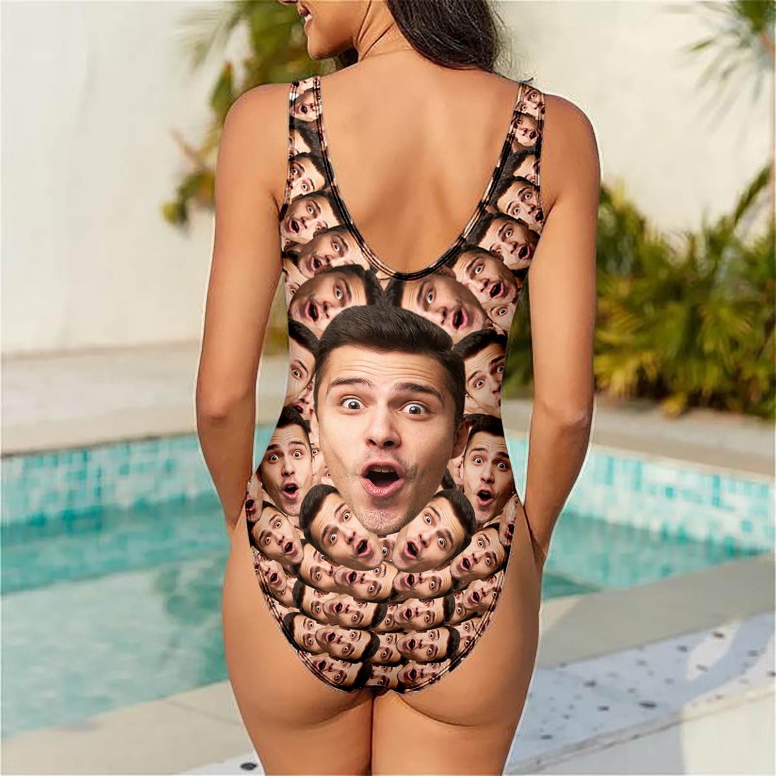 Costume da Bagno Donna, Sexy con Stampa di Lettere Fai da Te alla Moda da, Senza Maniche E Senza Schienale, Colore Vivido E Durevole
