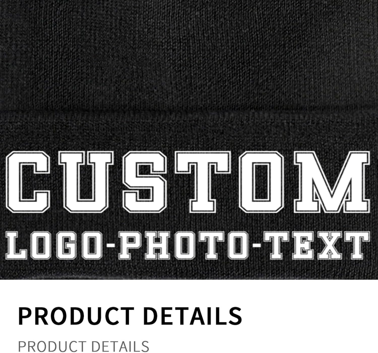 Custom Winter Beanies for Men Women,Personalized Knitted Beanie Hats with Image Text Logo - Skull Caps - Image 5