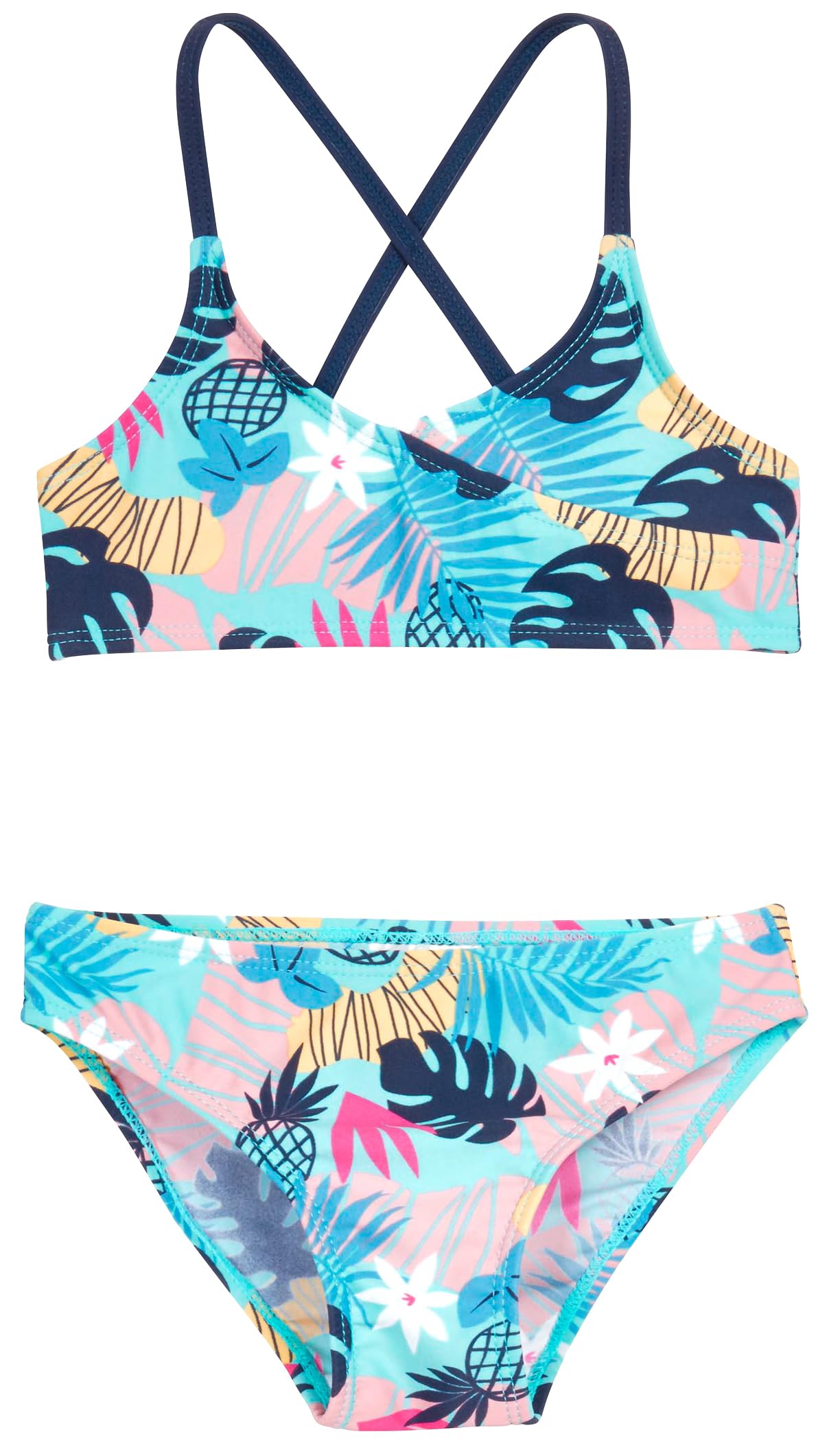 Playshoes Girls' Two-Piece Bikini, Petrol Tropical, 146/152 cm