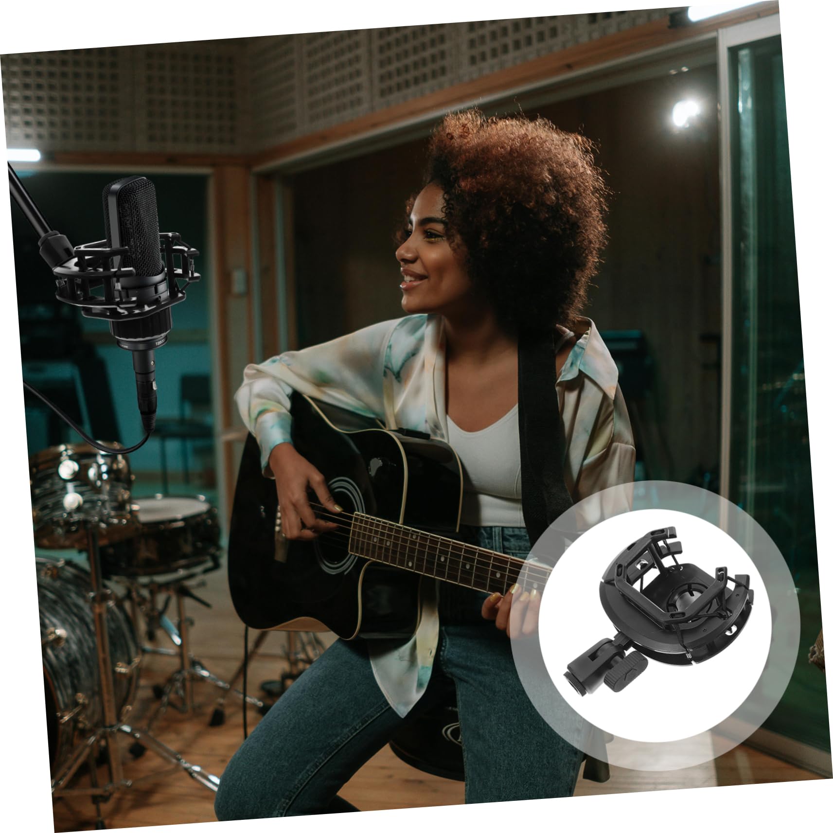ibasenice 5pezzi Supporto Antivibrazioni Per Microfono Shockmount Leggero Per Registrazione Professionale e Studio Compatibile Con Microfoni Standard Per Uffici e Palchi