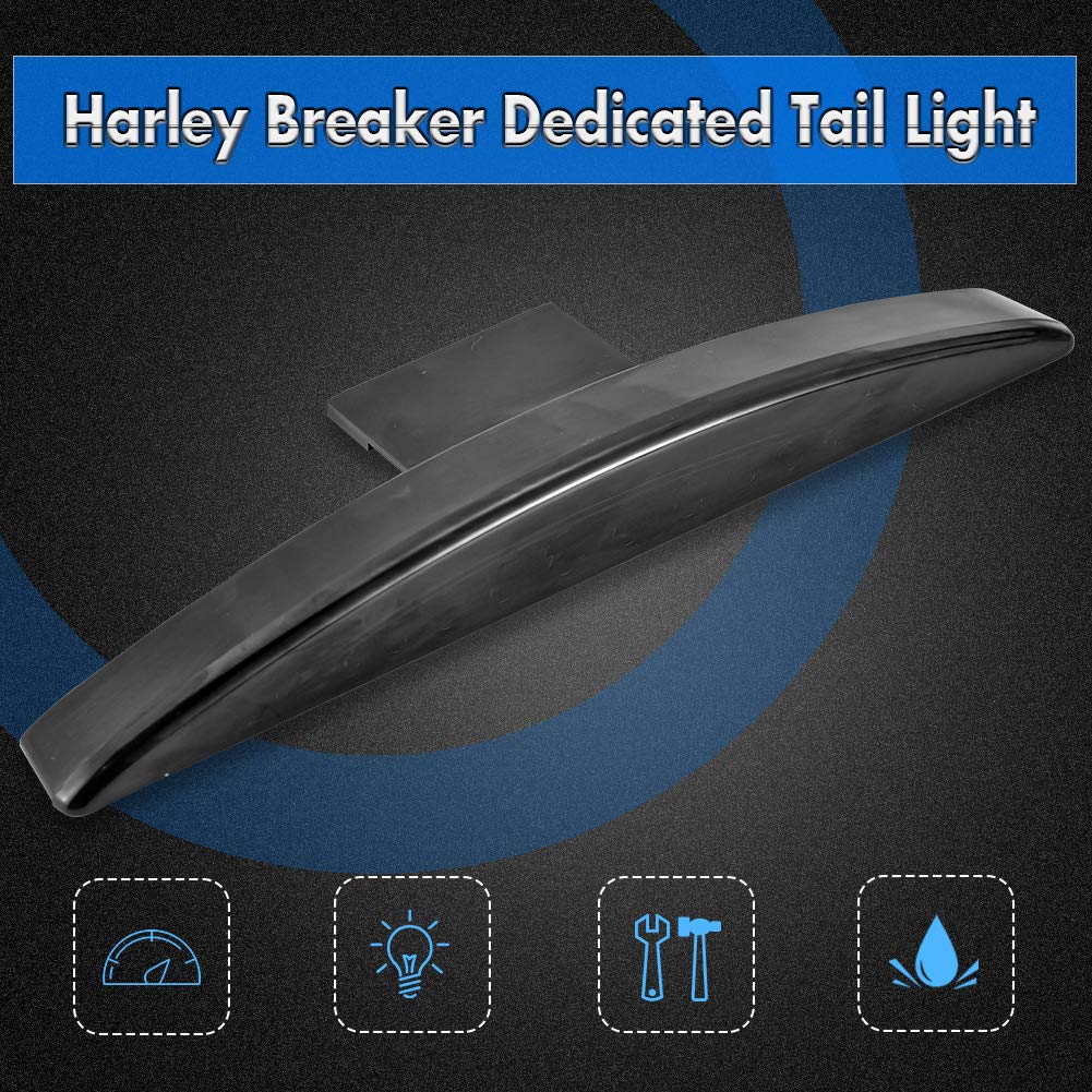 KATUR Motocicleta Guardabarros Trasero Tip 22 Rojo LED Freno Luz Trasera de Marcha para Harley Breakout EFI FXSB CVO 2013-2017 (Humo)