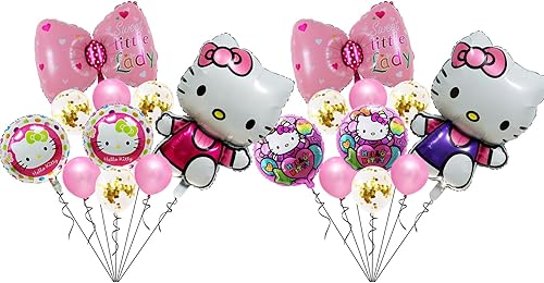 20 globos de fiesta Kawaii, bonitos globos de fiesta para niños, suministros de fiesta temática de anime de dibujos animados para decoración de