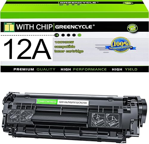 greencycle Cartucho de tóner de repuesto 12A compatible con HP 12A Q2612A (negro) LaserJet 1010 1012 1018 1020 1022 1022N 3015 3030 3052 3055 M1005