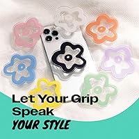 Vista 3 de OnTheGrip Lindo Diseño Transparente en Forma de Flor de Margarita Soporte de Teléfono Móvil Plegable Multifuncional para Smartphone, Tablet