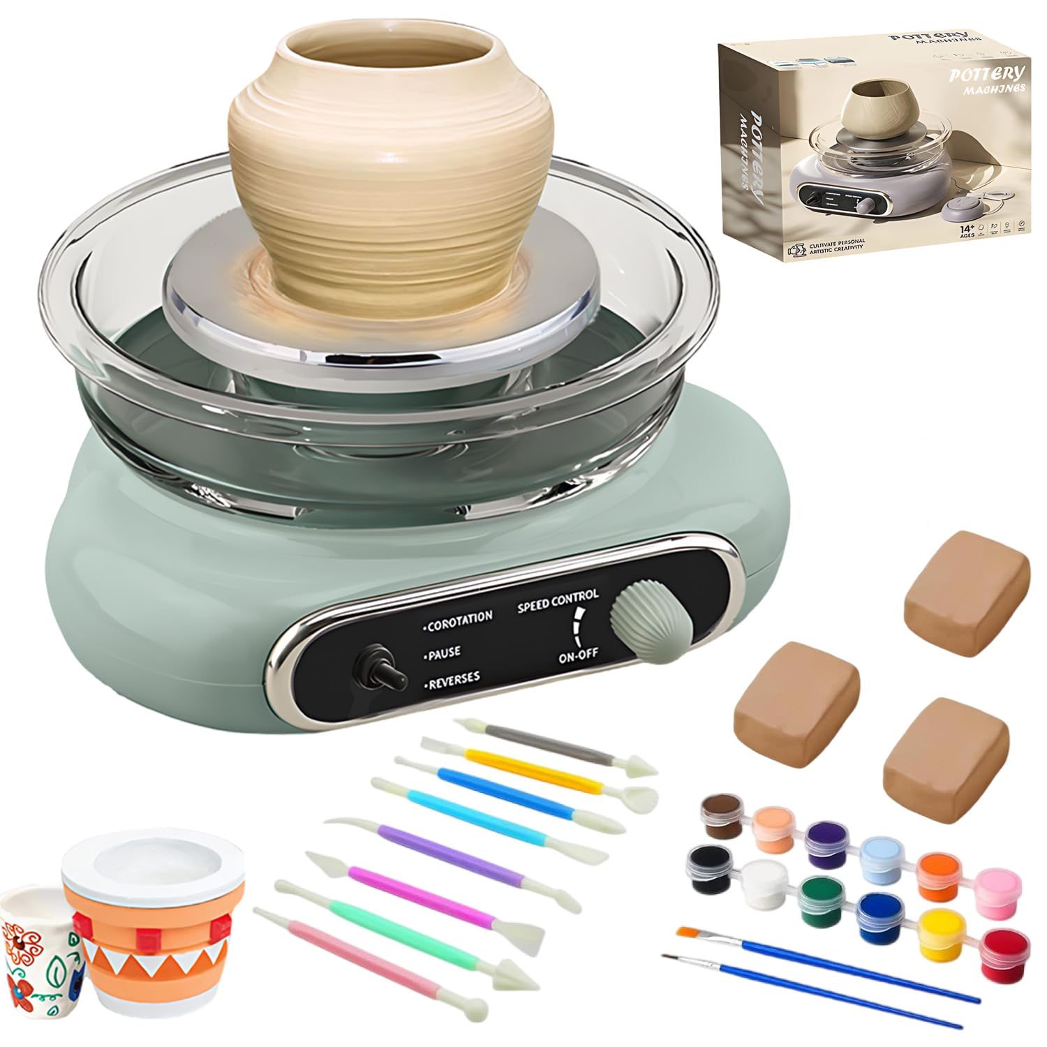 PATIKIL 2 Piatti Per Tornio Ceramica 127 Mm - In Legno, Spessi 8 Mm, Marroni, Senza Fori