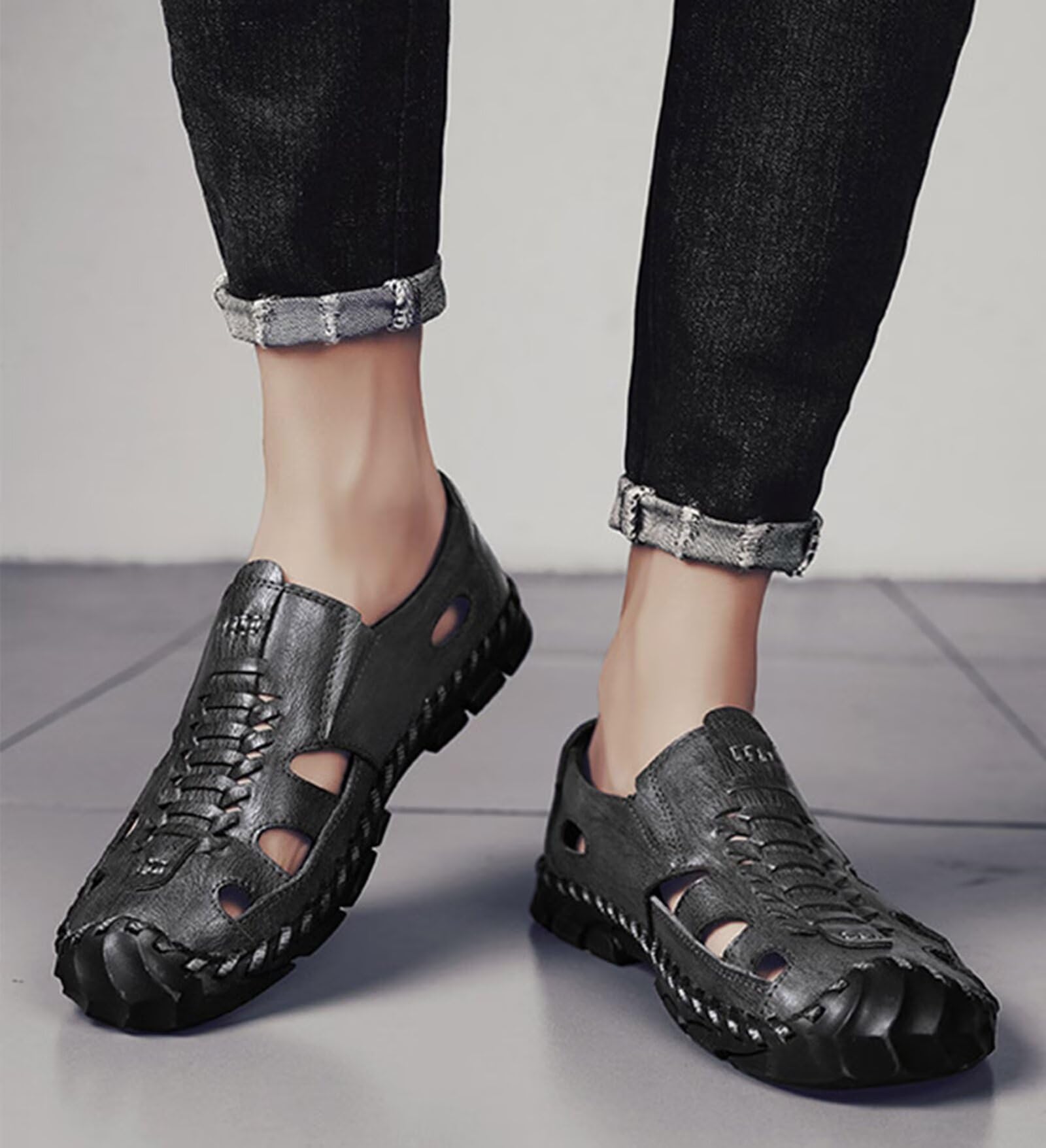 Rivccku Sandalias Deportivas Hombre Verano Sandalia de Senderismo Exterior Antideslizantes Casual Trekking