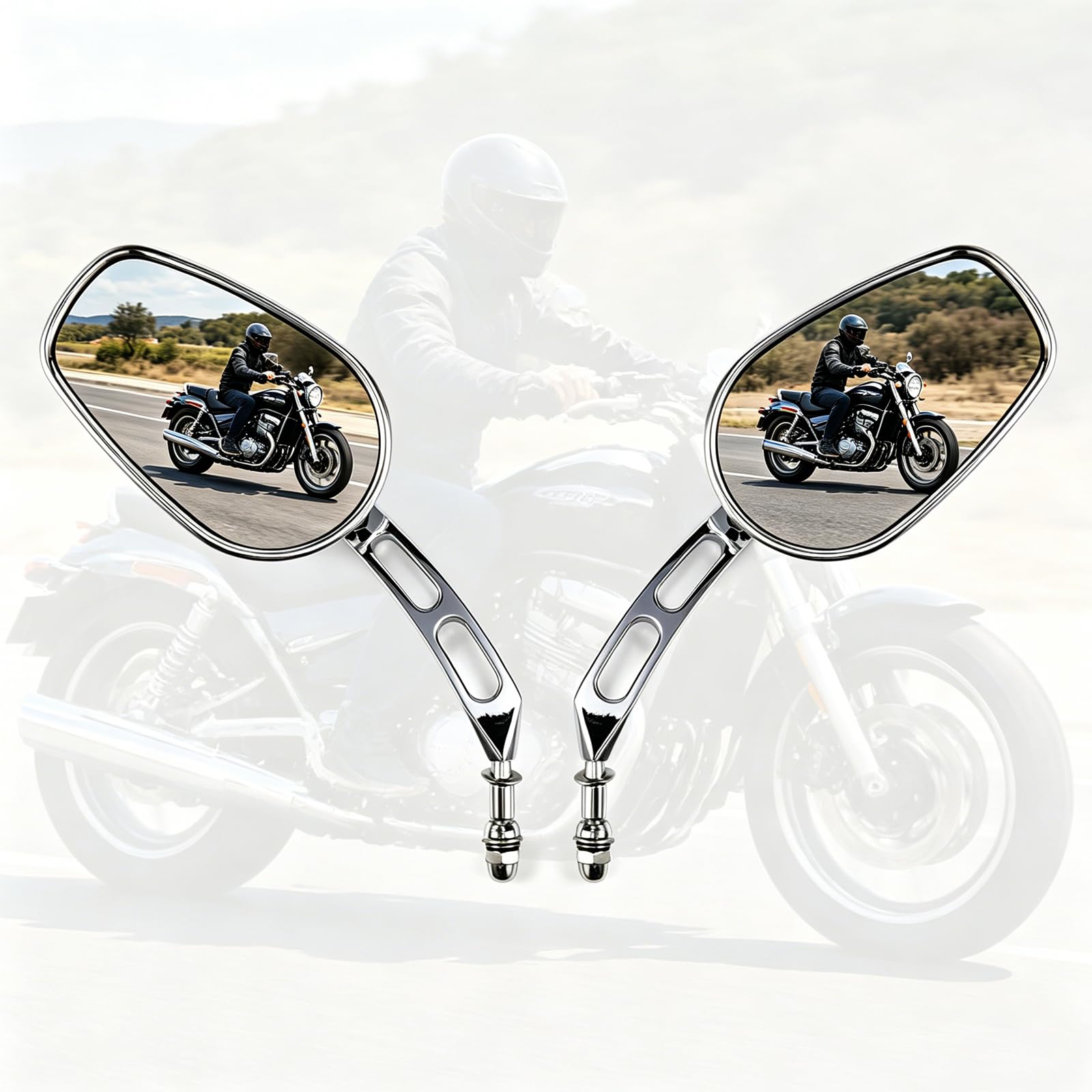 Motocicleta Espejo Punto Ciego 8MM Cromo