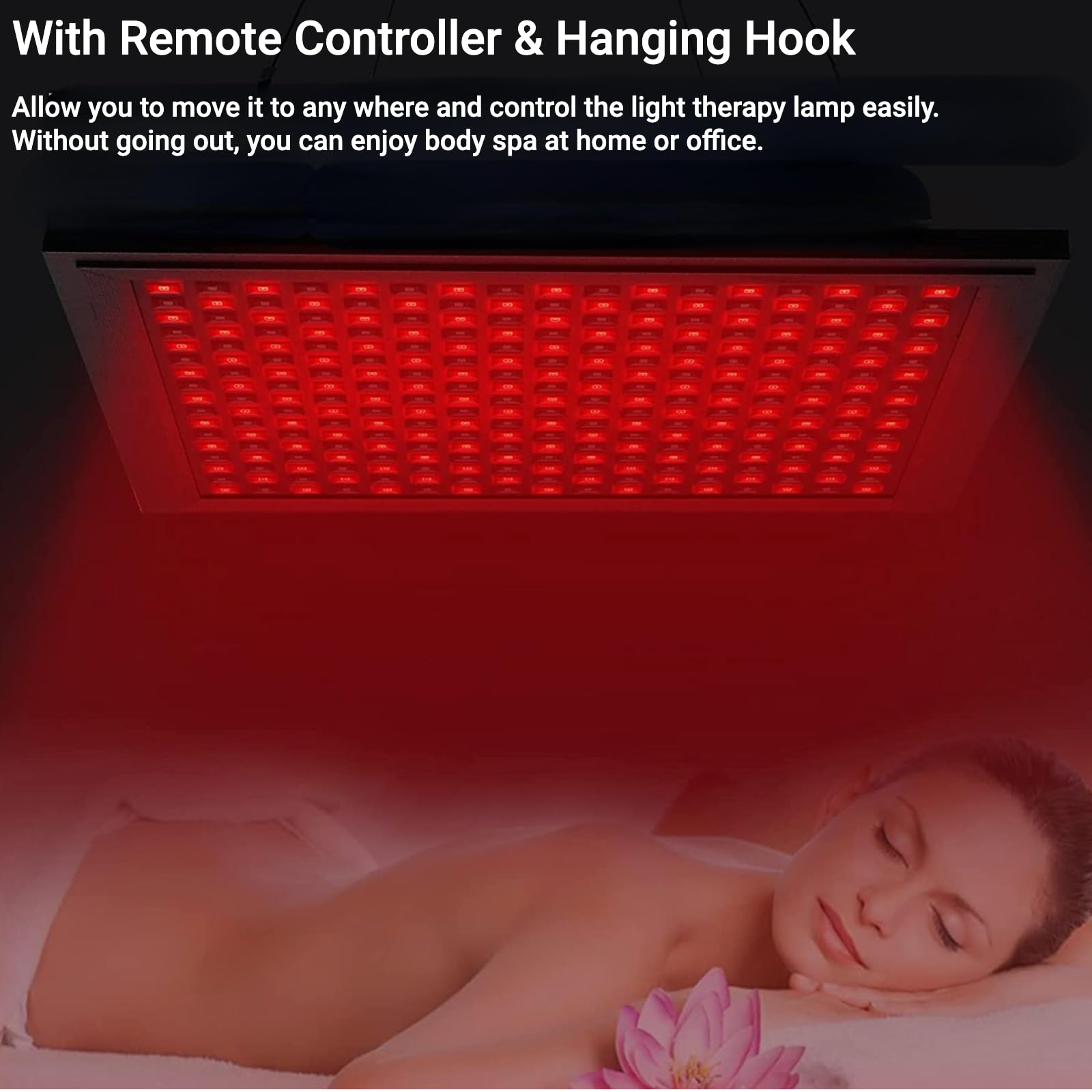 Thérapie par lumière rouge, lampe chauffante infrarouge proche 660 nm et 850 nm pour le visage, le dos, le cou, les épaules, le corps, la taille, le soulagement de la douleur et l'anti-âge, 646 LED