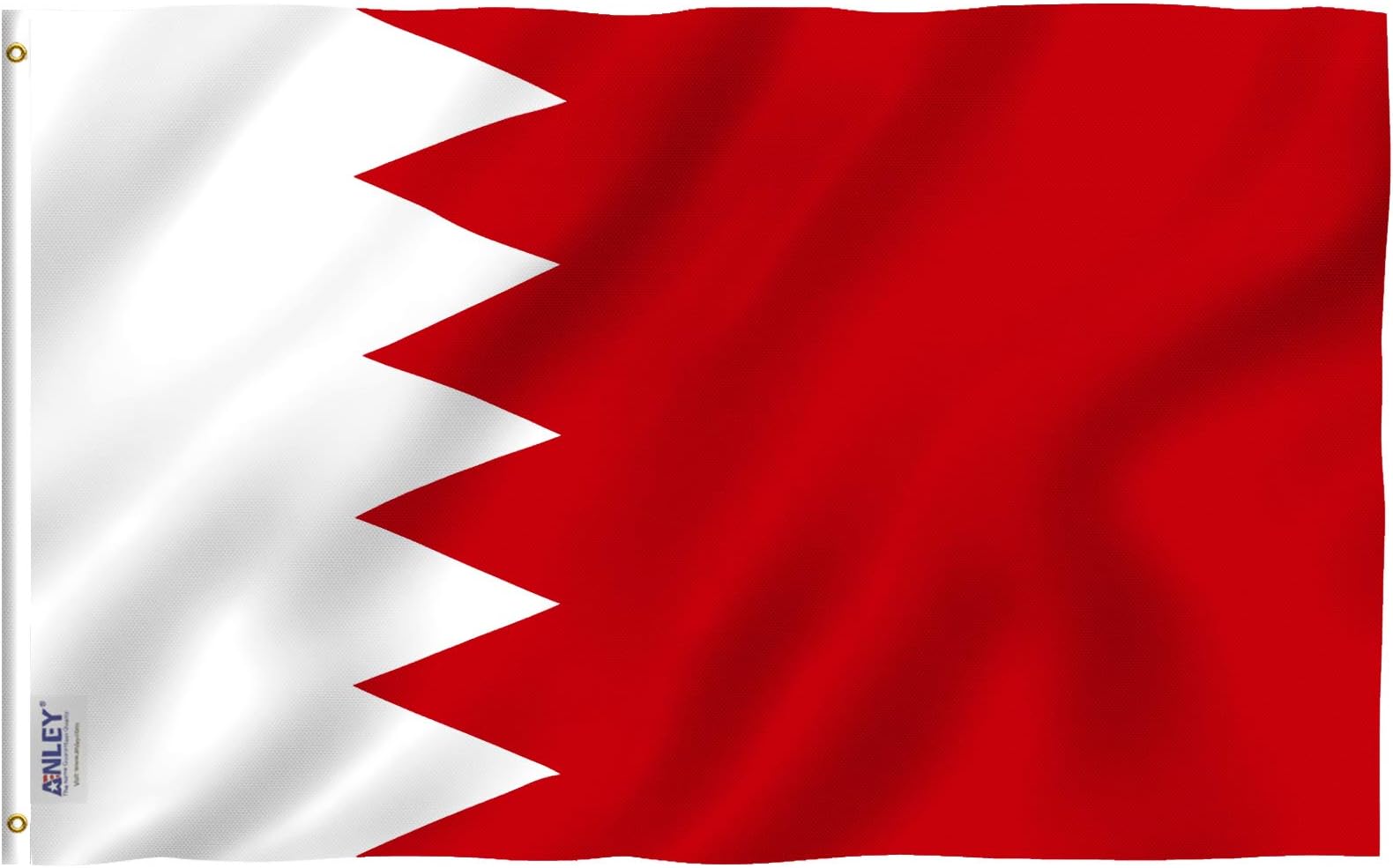 Anley Fly Breeze 3x5 Feet Bahrain Flag - Vivid Color and Fade Proof - Canvas Header and Double Stitched - Kingdom of Bahrain Flags Polyester with Brass Grommets 3 X 5 FT